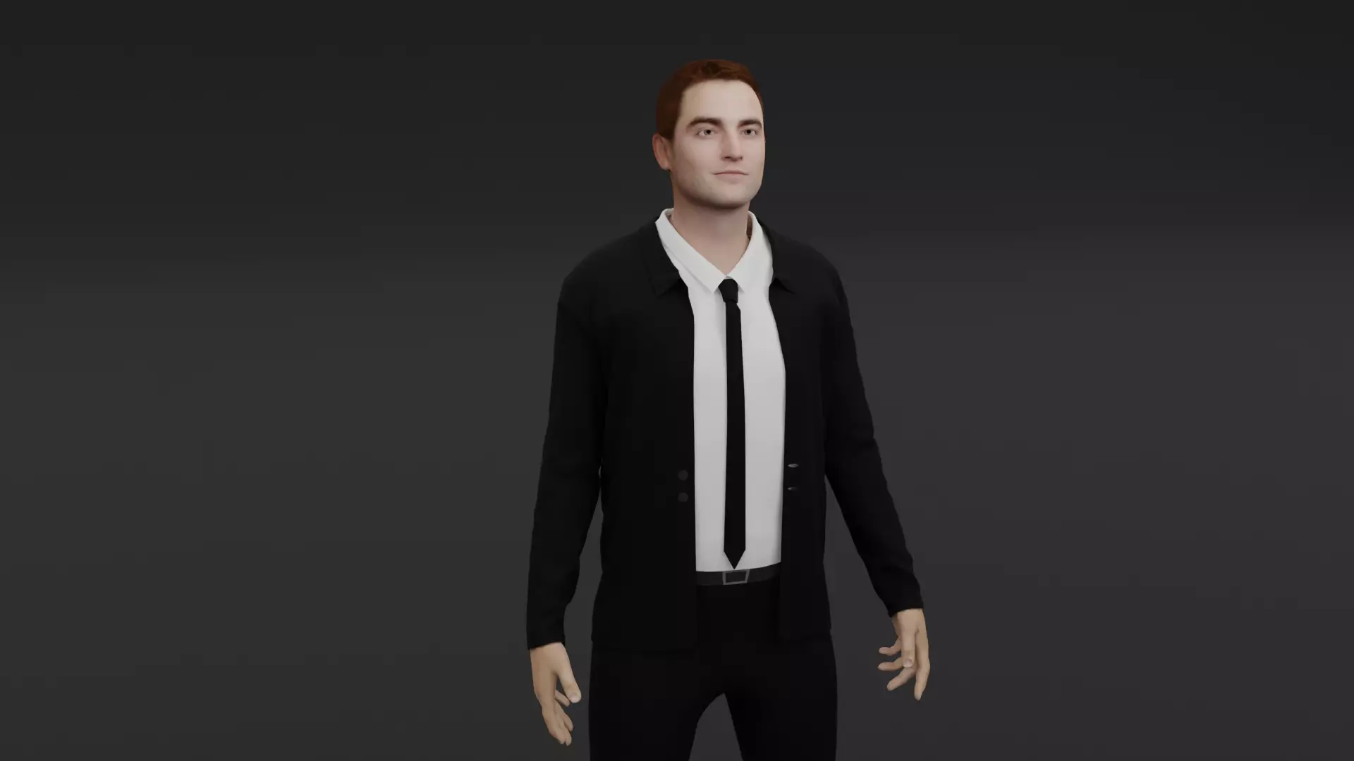 Robert Pattinson Low-poly 3D model_0