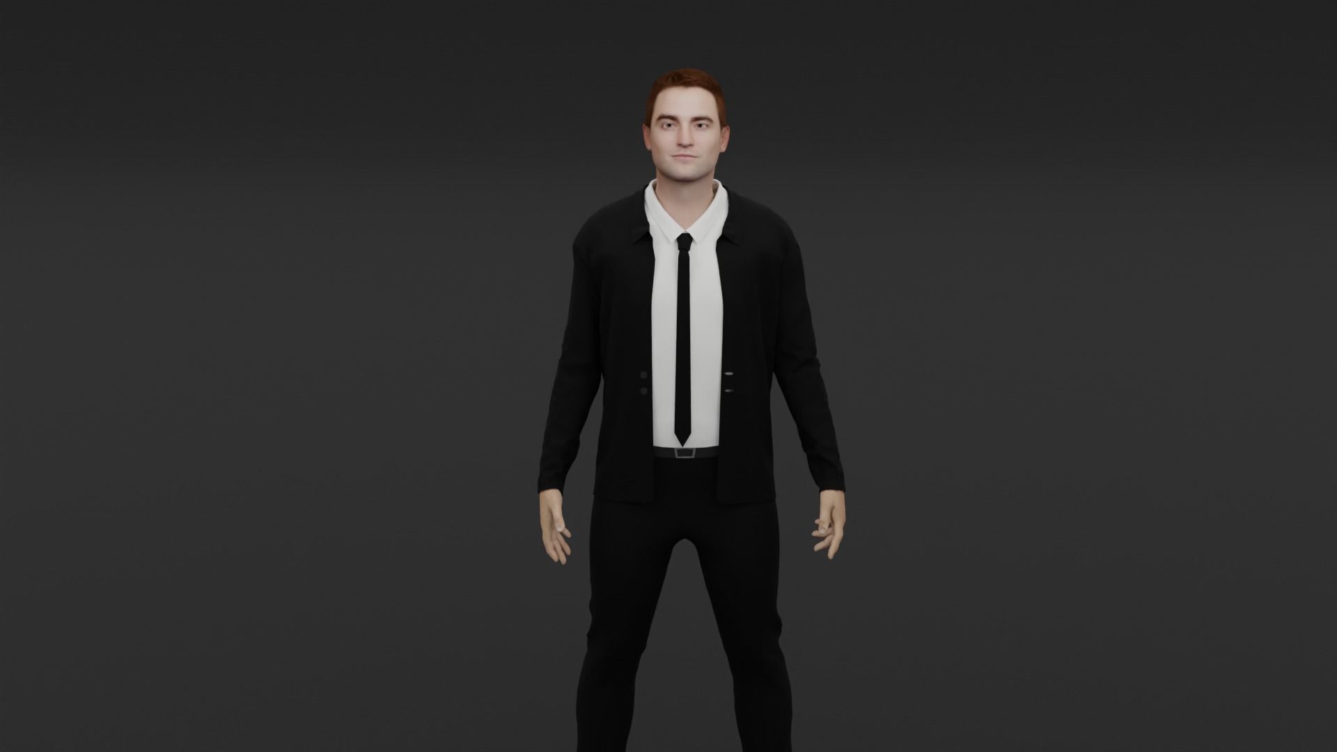 Robert Pattinson Low-poly 3D model_1