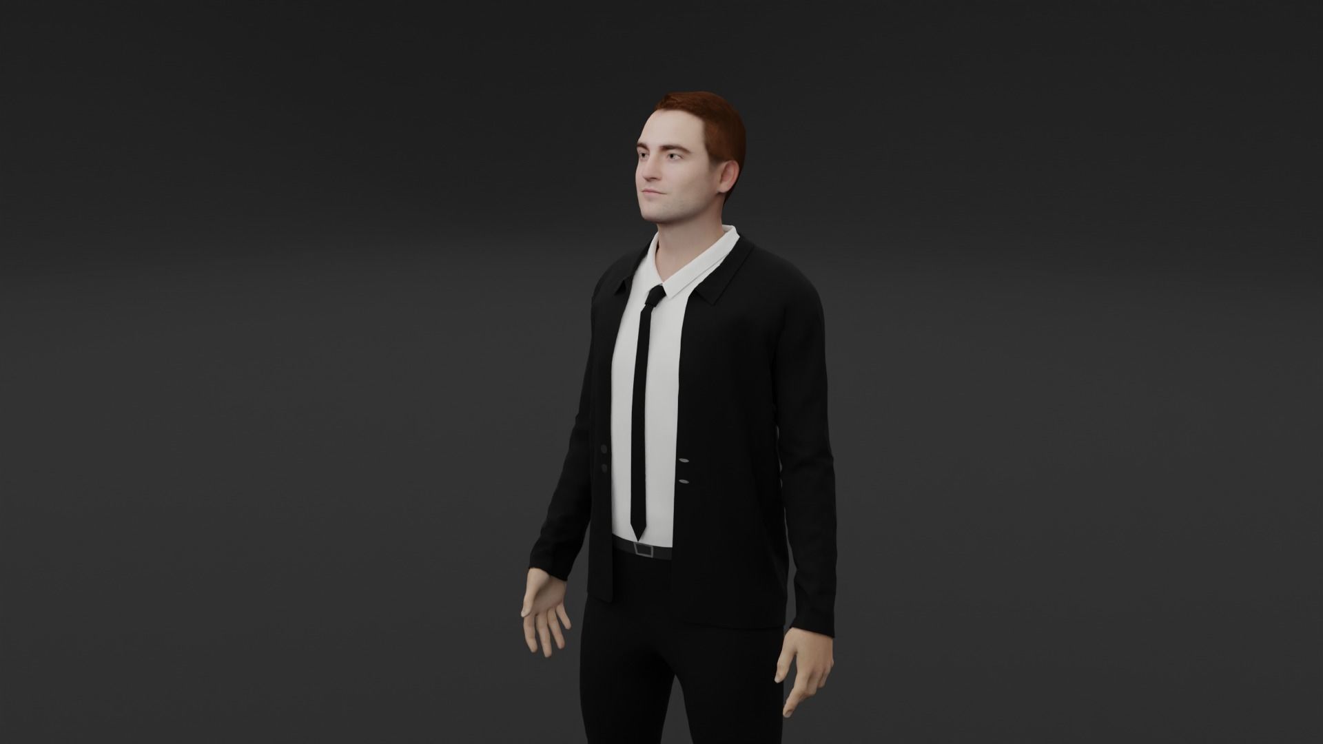 Robert Pattinson Low-poly 3D model_6