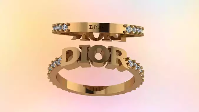Dior Ring The Dior revolution ring  3 sizes 3D print model