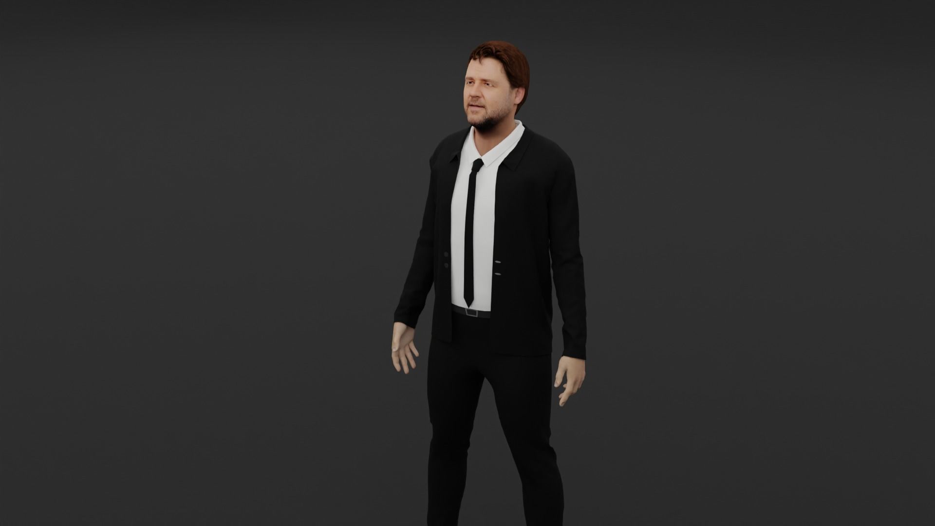 Russell Crowe Low-poly 3D model_3