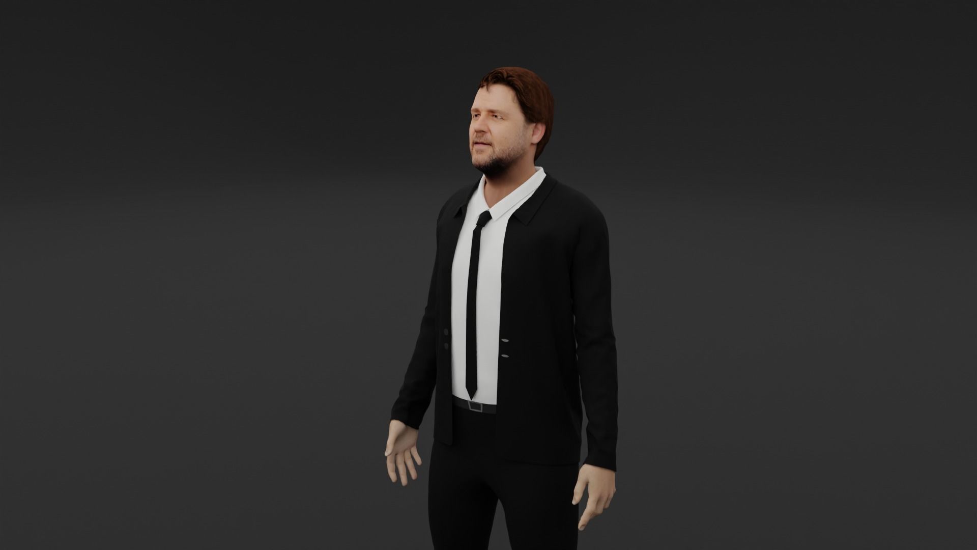 Russell Crowe Low-poly 3D model_6