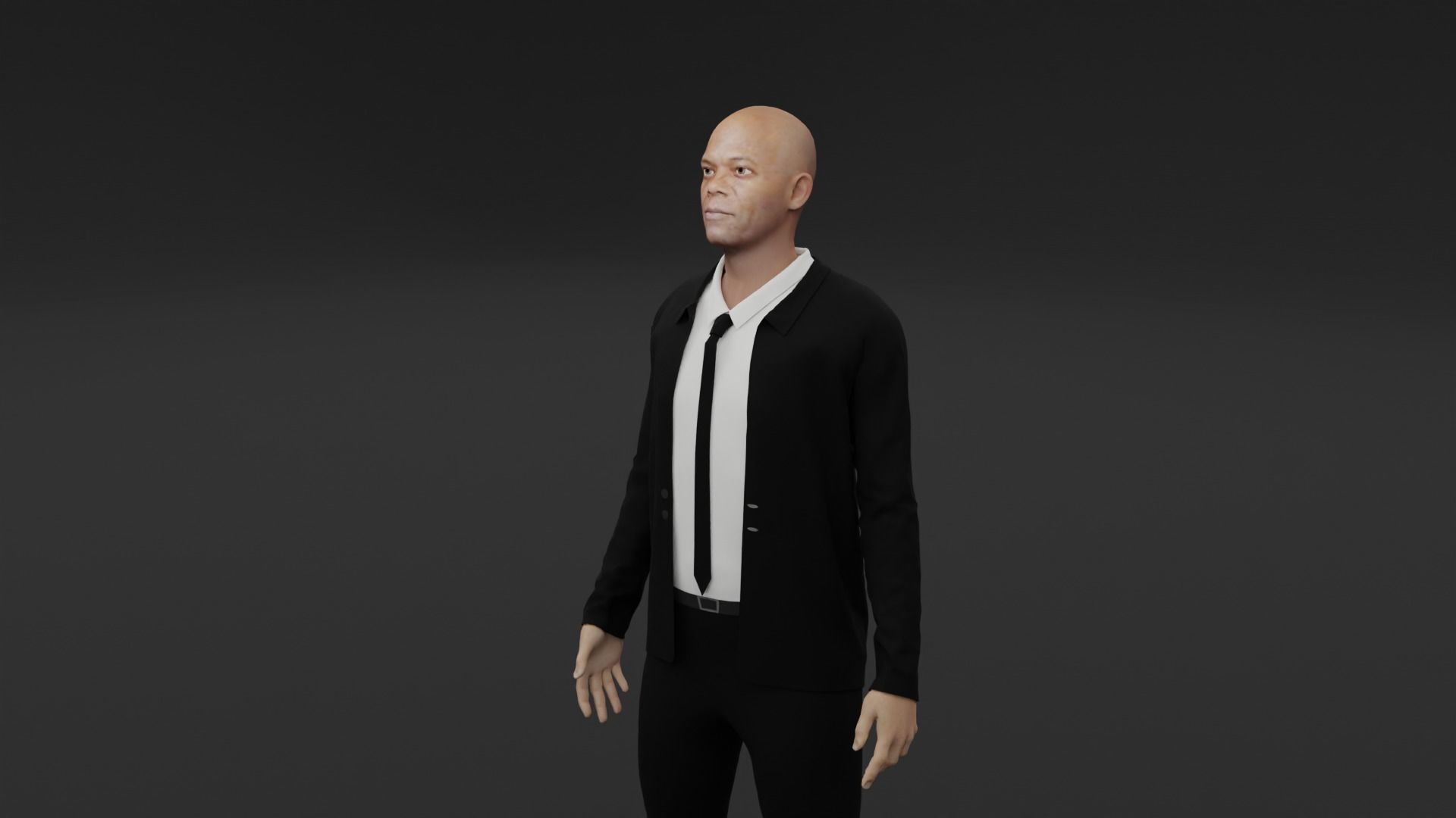 Samuel L Jackson Low-poly 3D model_6