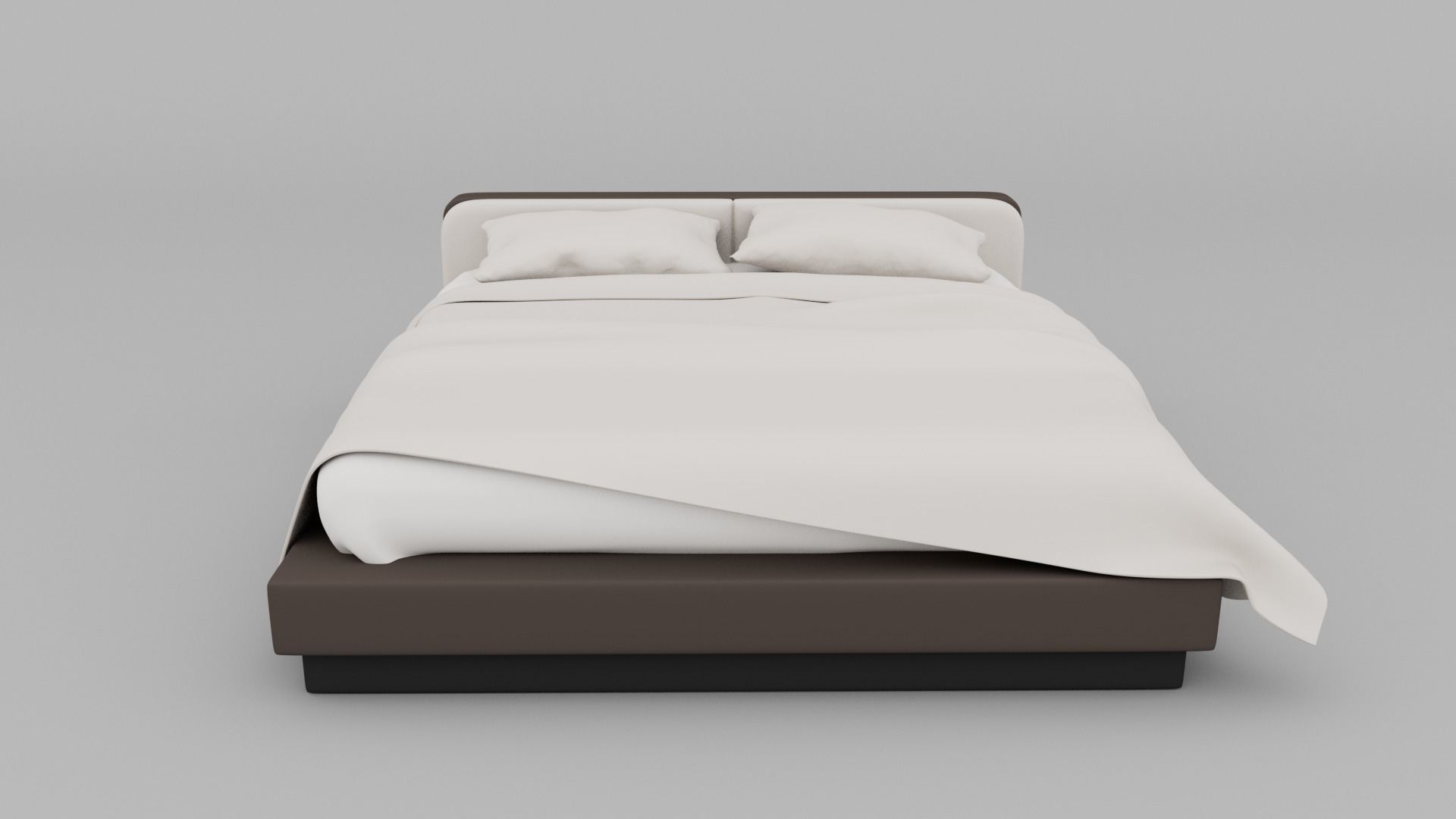Wooden bed 3D model_1