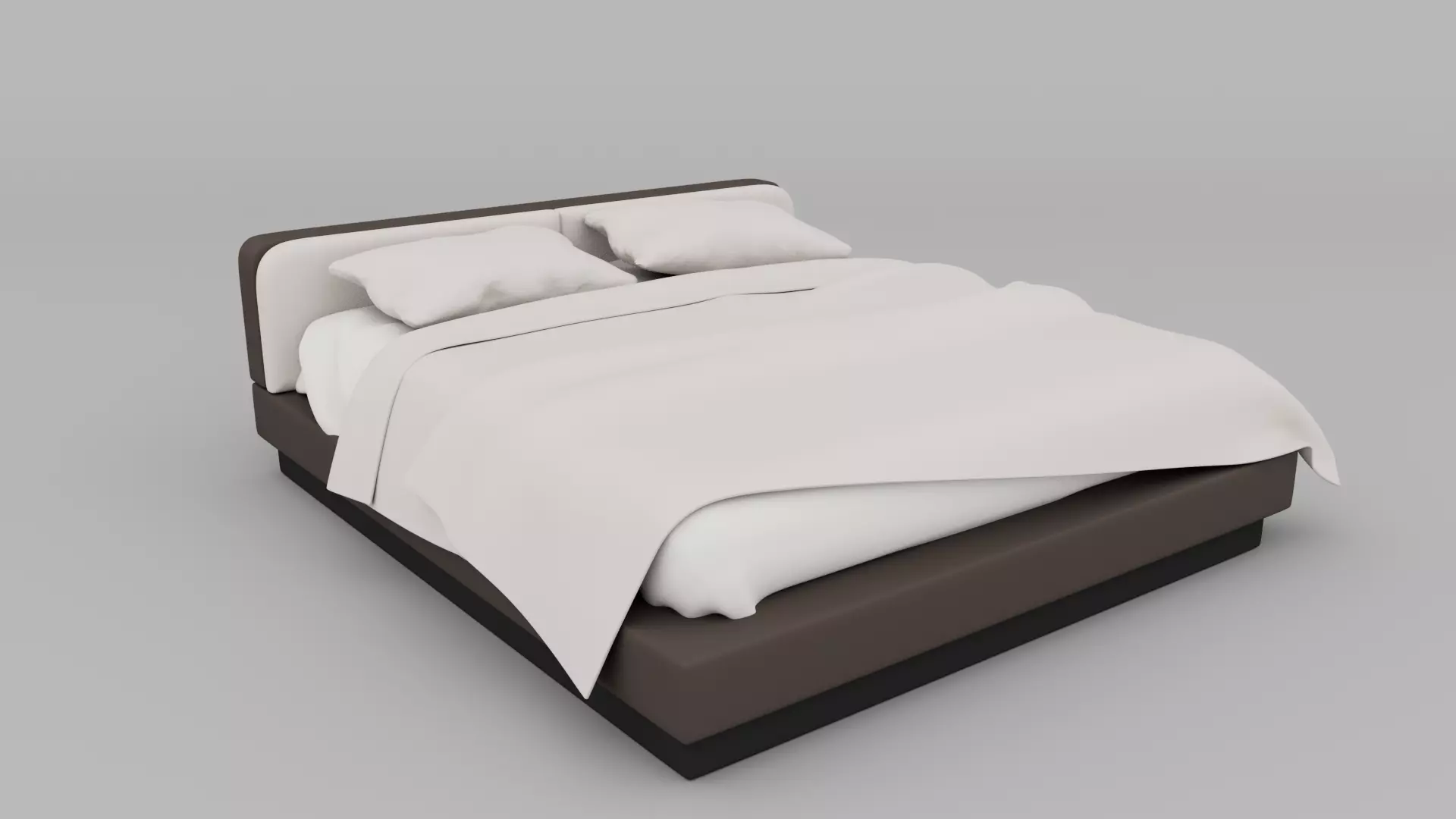 Wooden bed 3D model_0