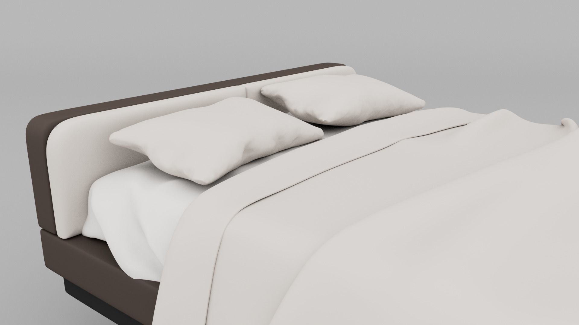 Wooden bed 3D model_3