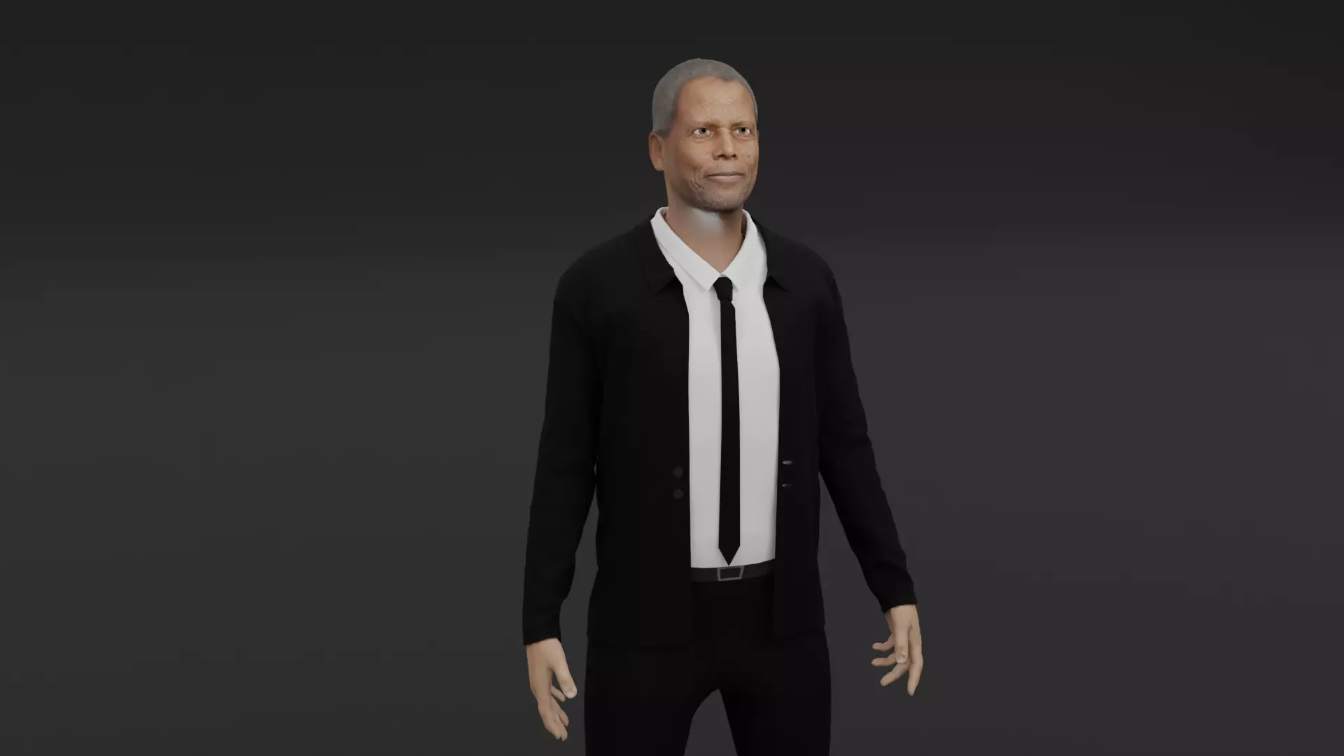Sidney Poitier Low-poly 3D model_0
