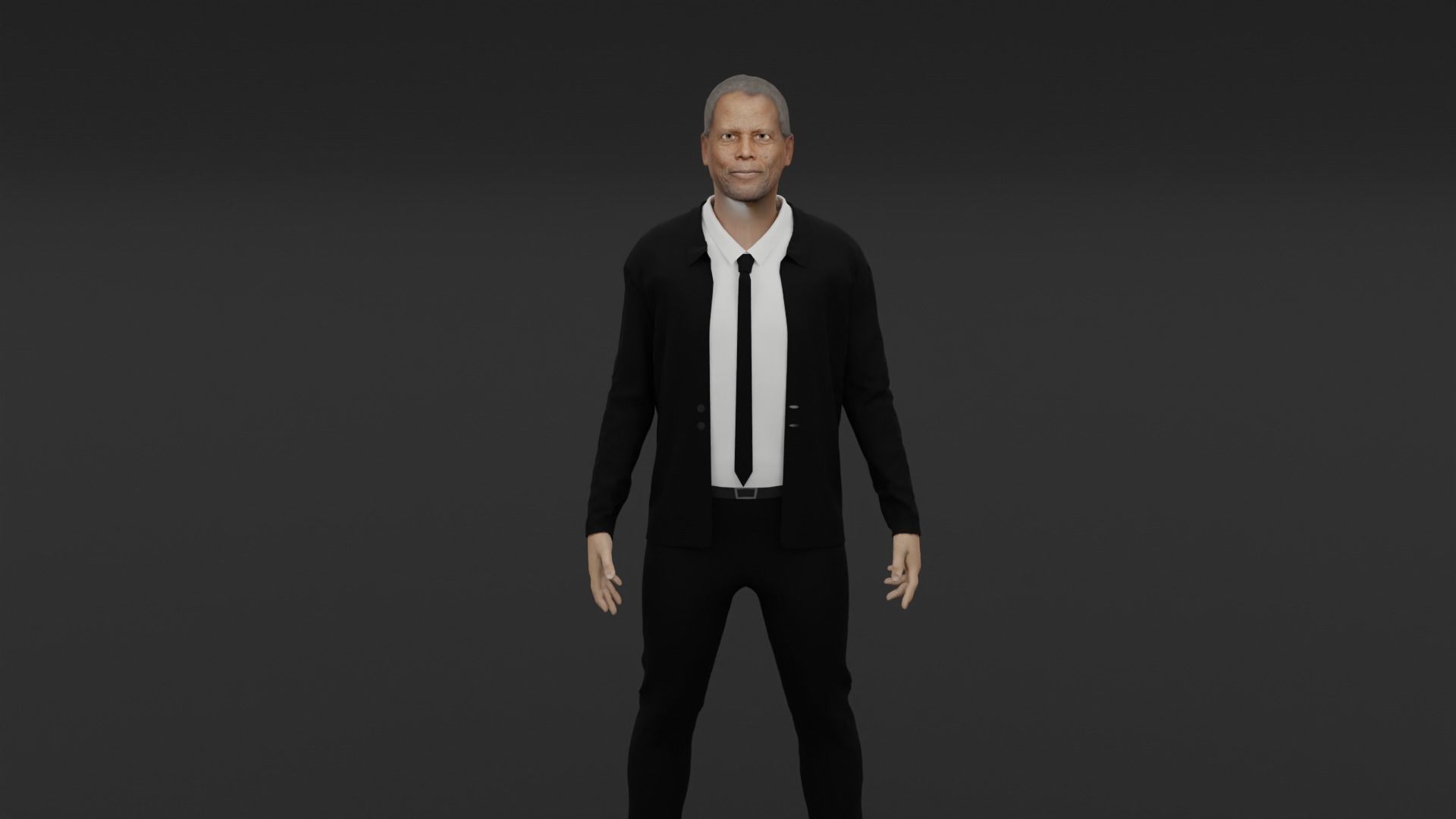 Sidney Poitier Low-poly 3D model_1
