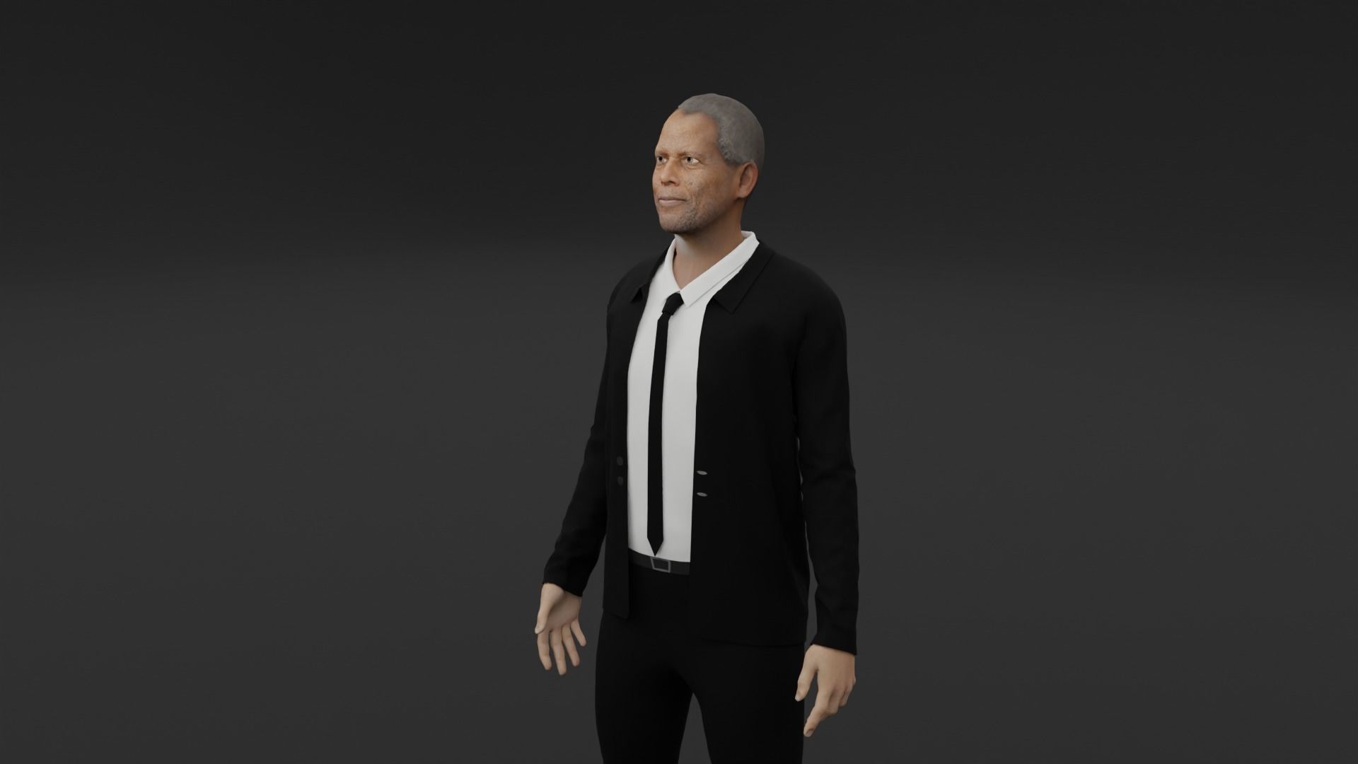 Sidney Poitier Low-poly 3D model_6