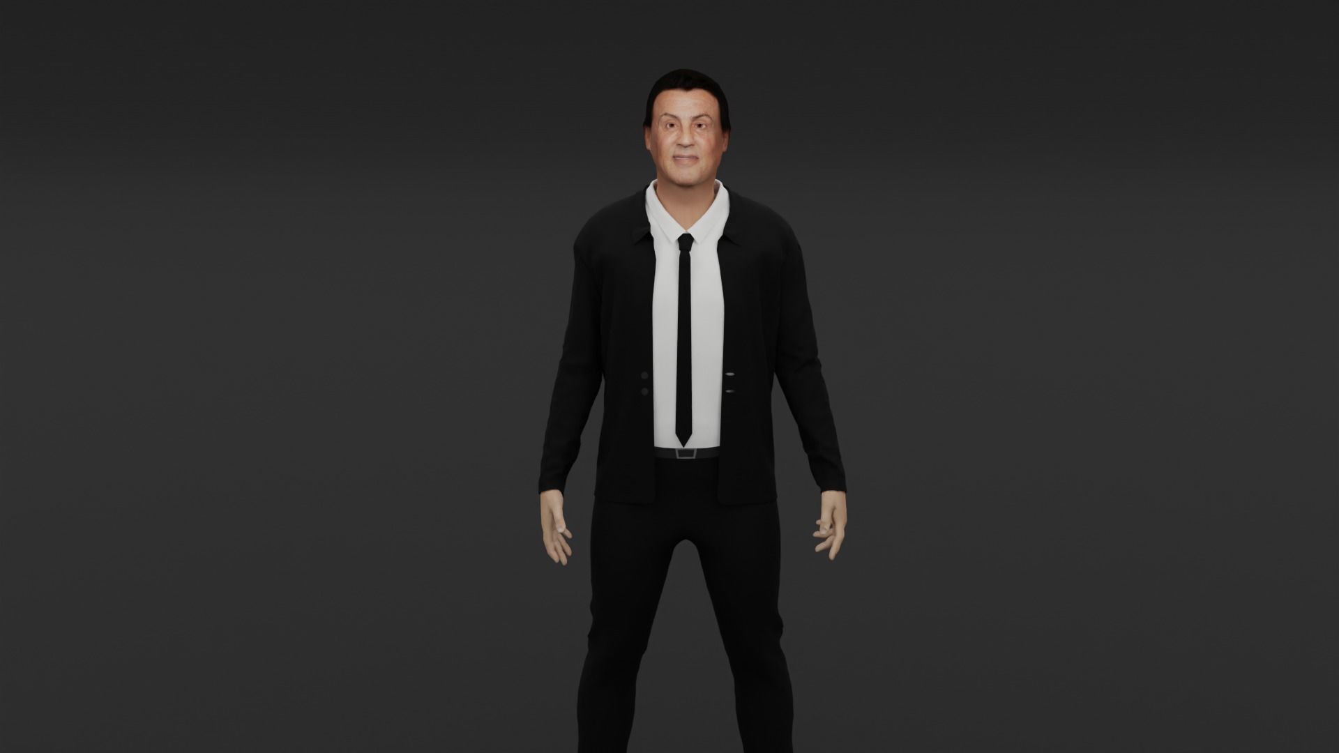 Sylvester Stallone Low-poly 3D model_1