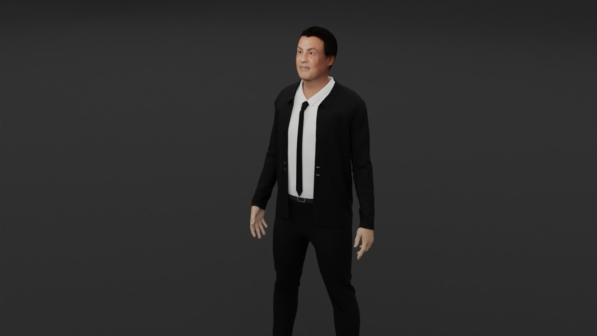 Sylvester Stallone Low-poly 3D model_4