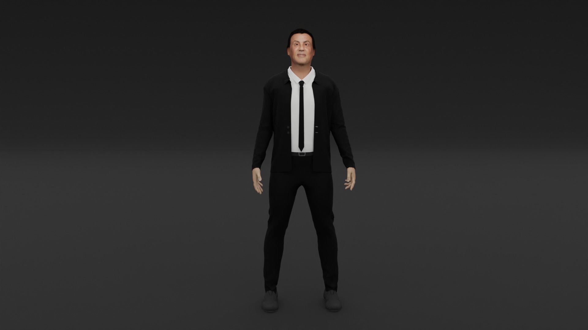 Sylvester Stallone Low-poly 3D model_2