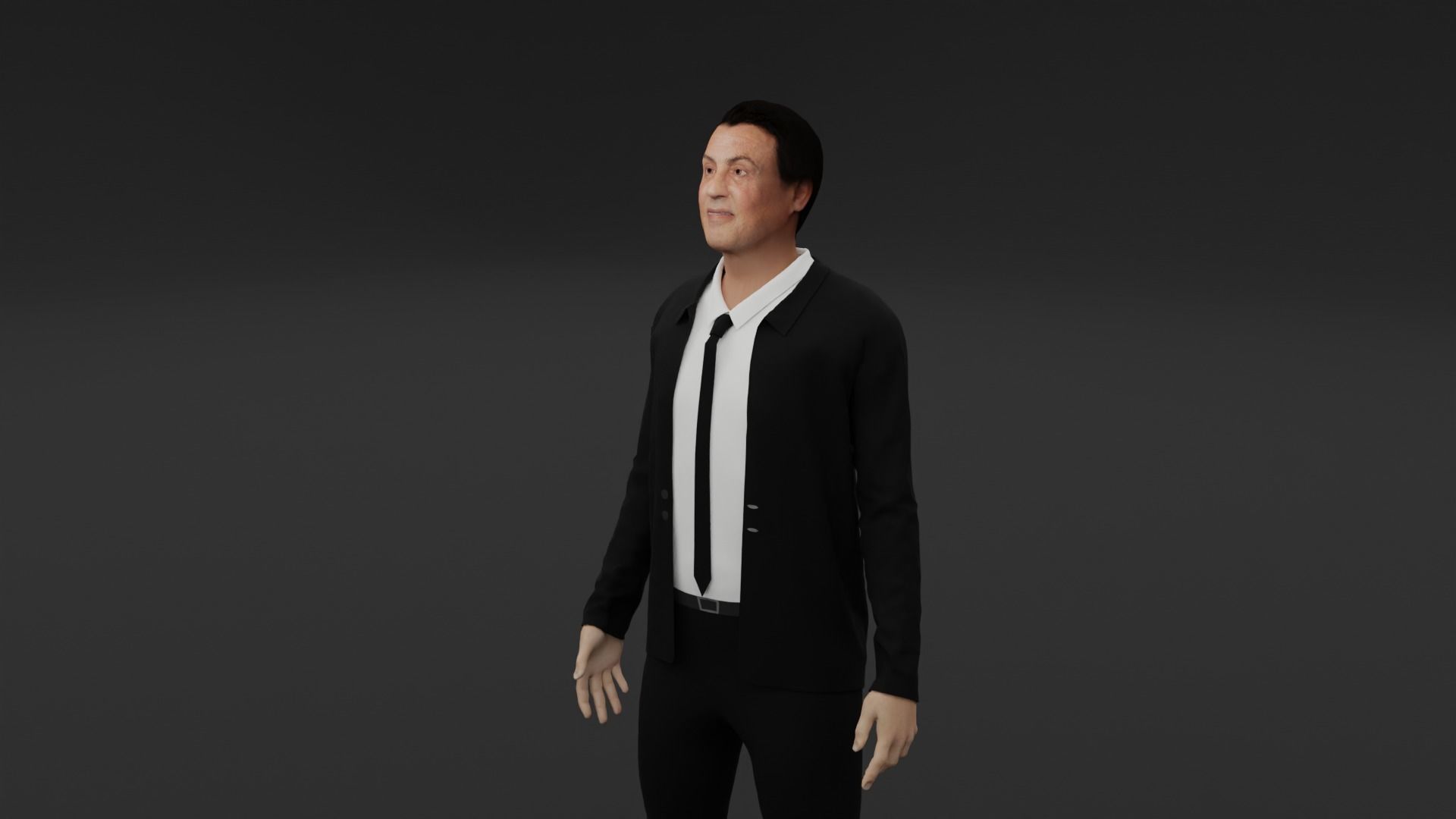 Sylvester Stallone Low-poly 3D model_6