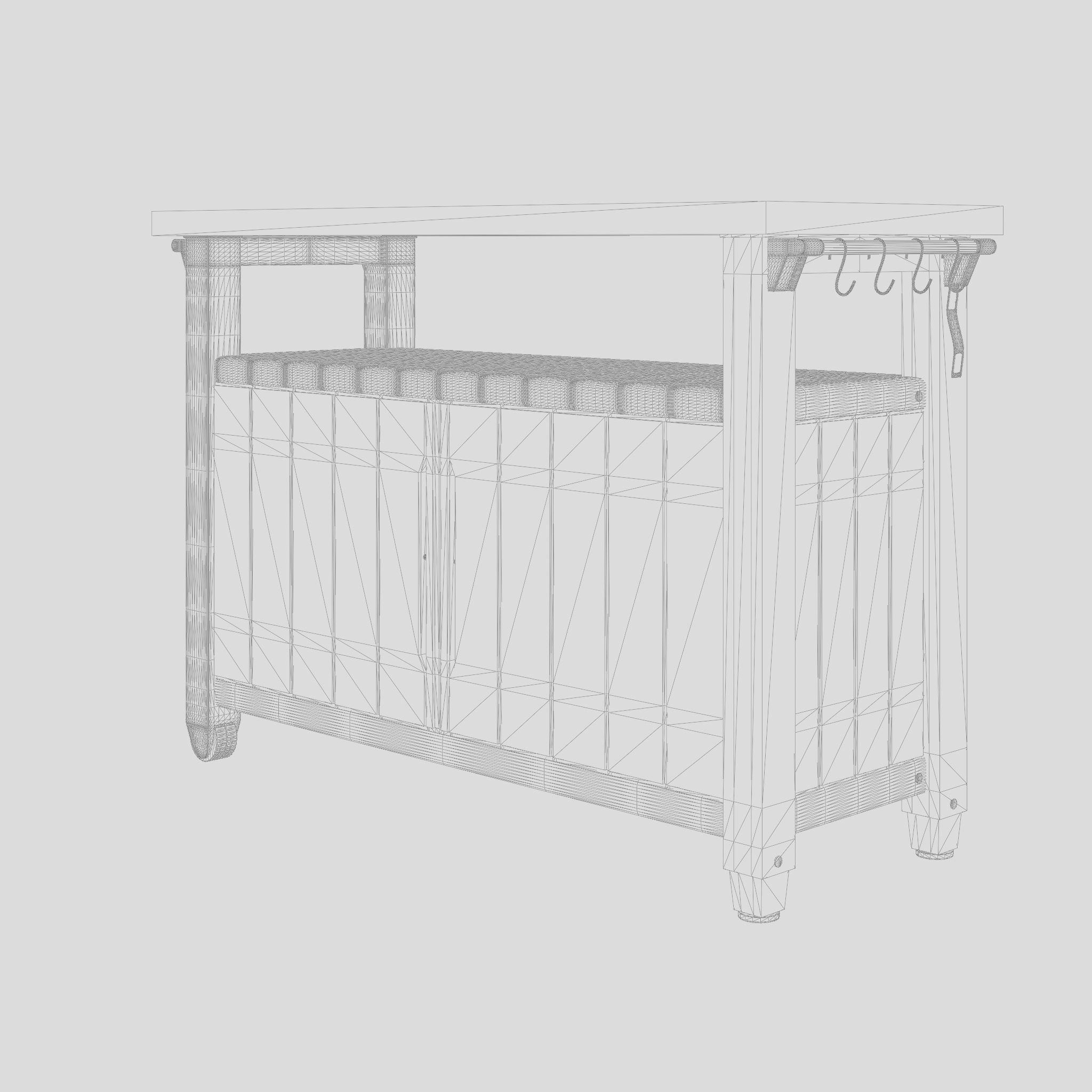 Grillbord Unity Barbecue and Grill 3D Model Low-poly 3D model_4