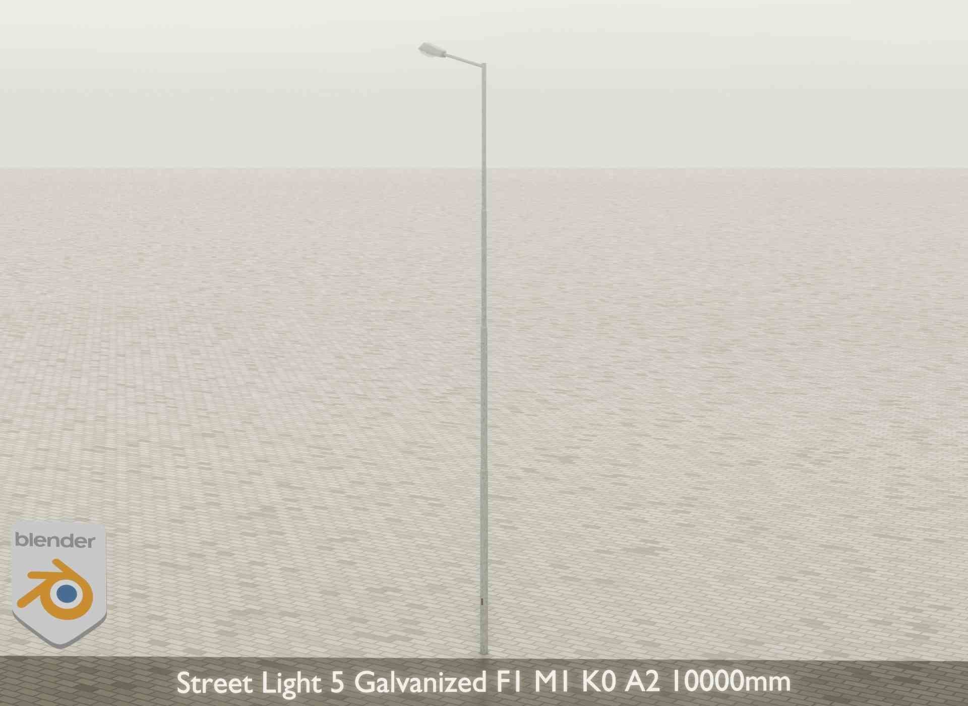 Street Light 5 Galvanized F1 M1 K0 A2 10000mm Low-poly 3D model_28
