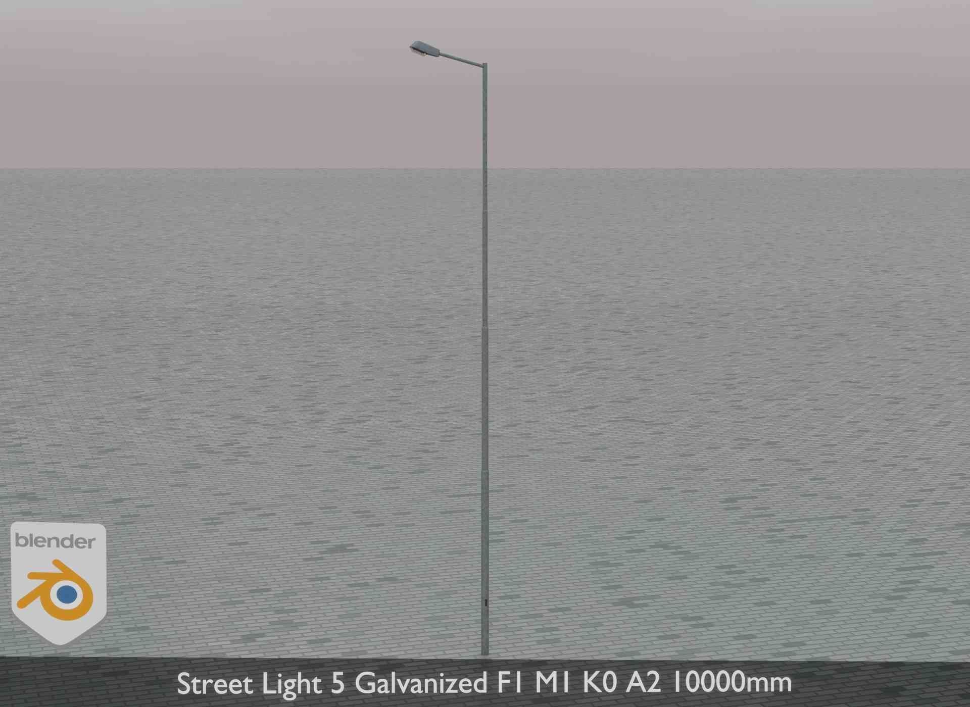 Street Light 5 Galvanized F1 M1 K0 A2 10000mm Low-poly 3D model_50