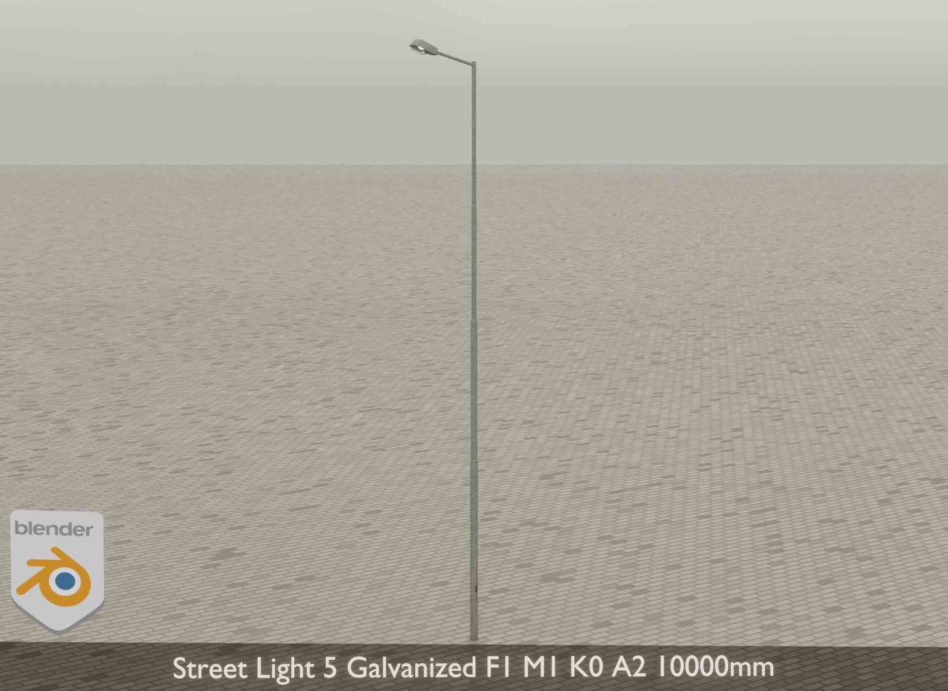Street Light 5 Galvanized F1 M1 K0 A2 10000mm Low-poly 3D model_23
