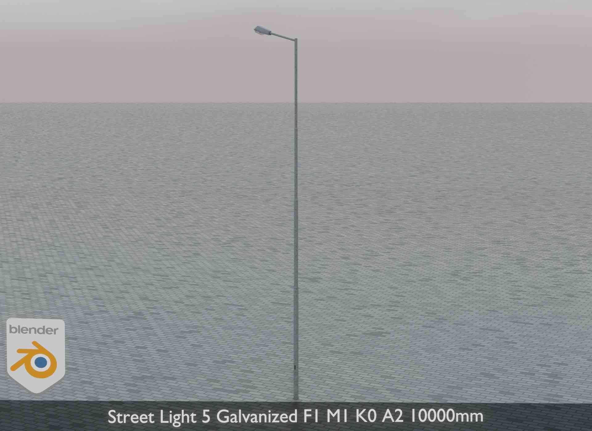 Street Light 5 Galvanized F1 M1 K0 A2 10000mm Low-poly 3D model_2