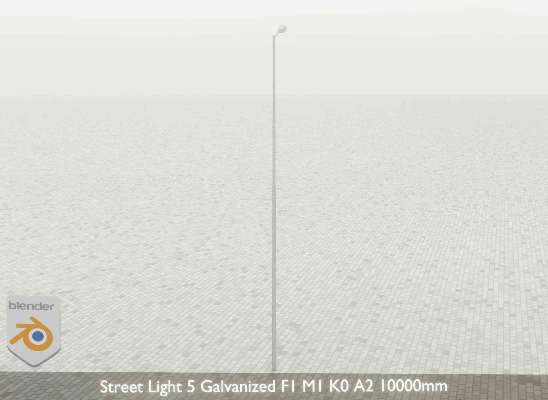 Street Light 5 Galvanized F1 M1 K0 A2 10000mm Low-poly 3D model_33