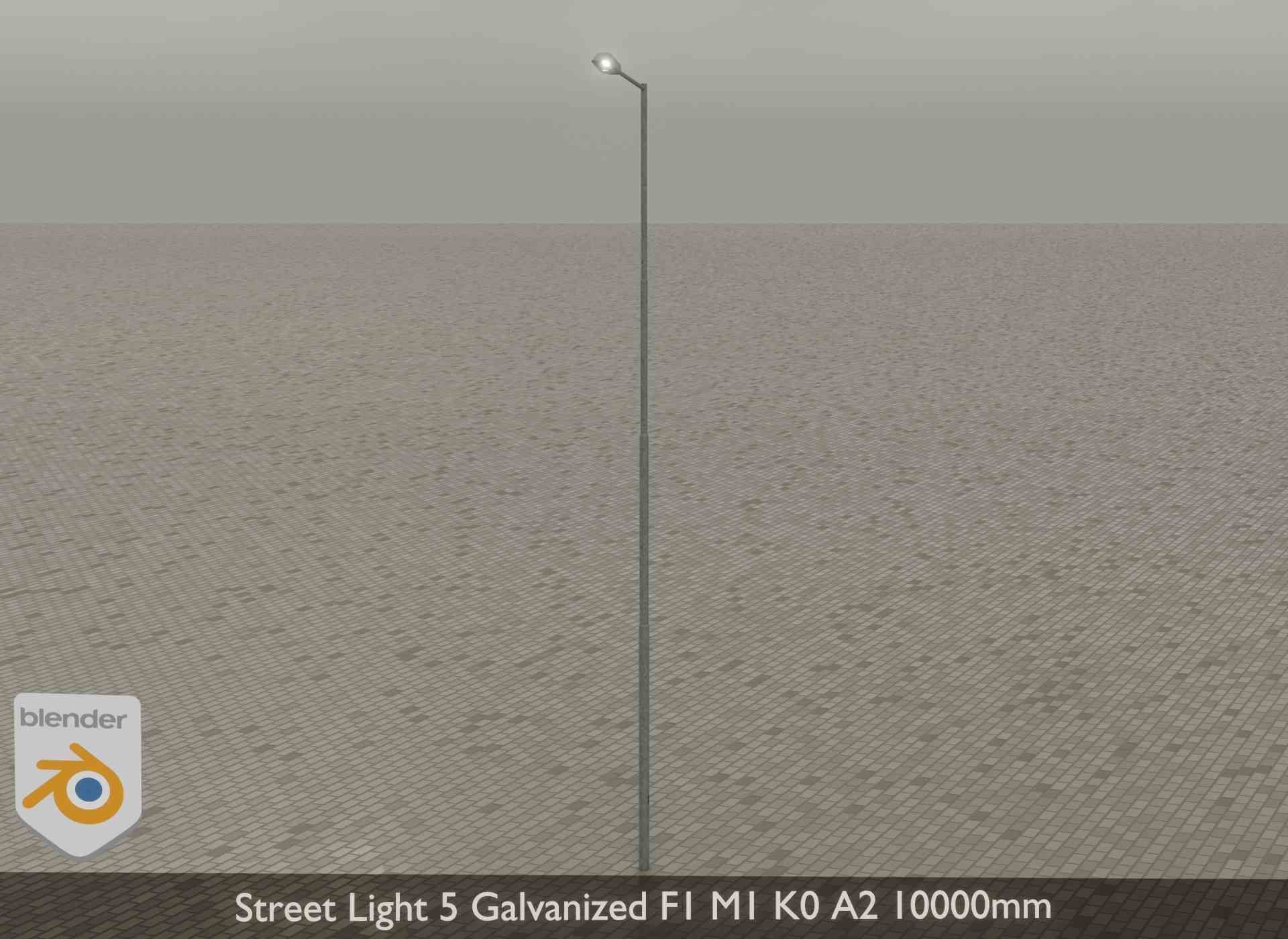 Street Light 5 Galvanized F1 M1 K0 A2 10000mm Low-poly 3D model_21