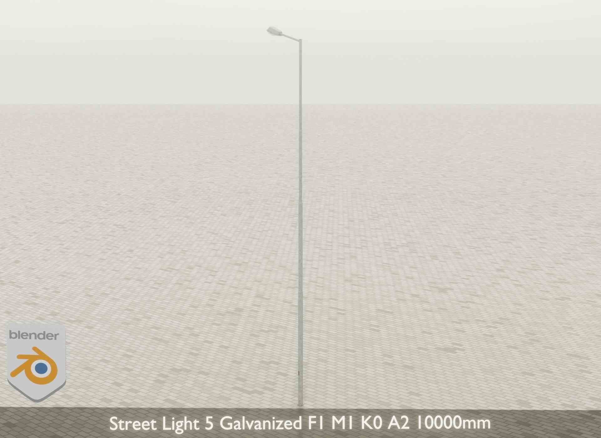 Street Light 5 Galvanized F1 M1 K0 A2 10000mm Low-poly 3D model_29