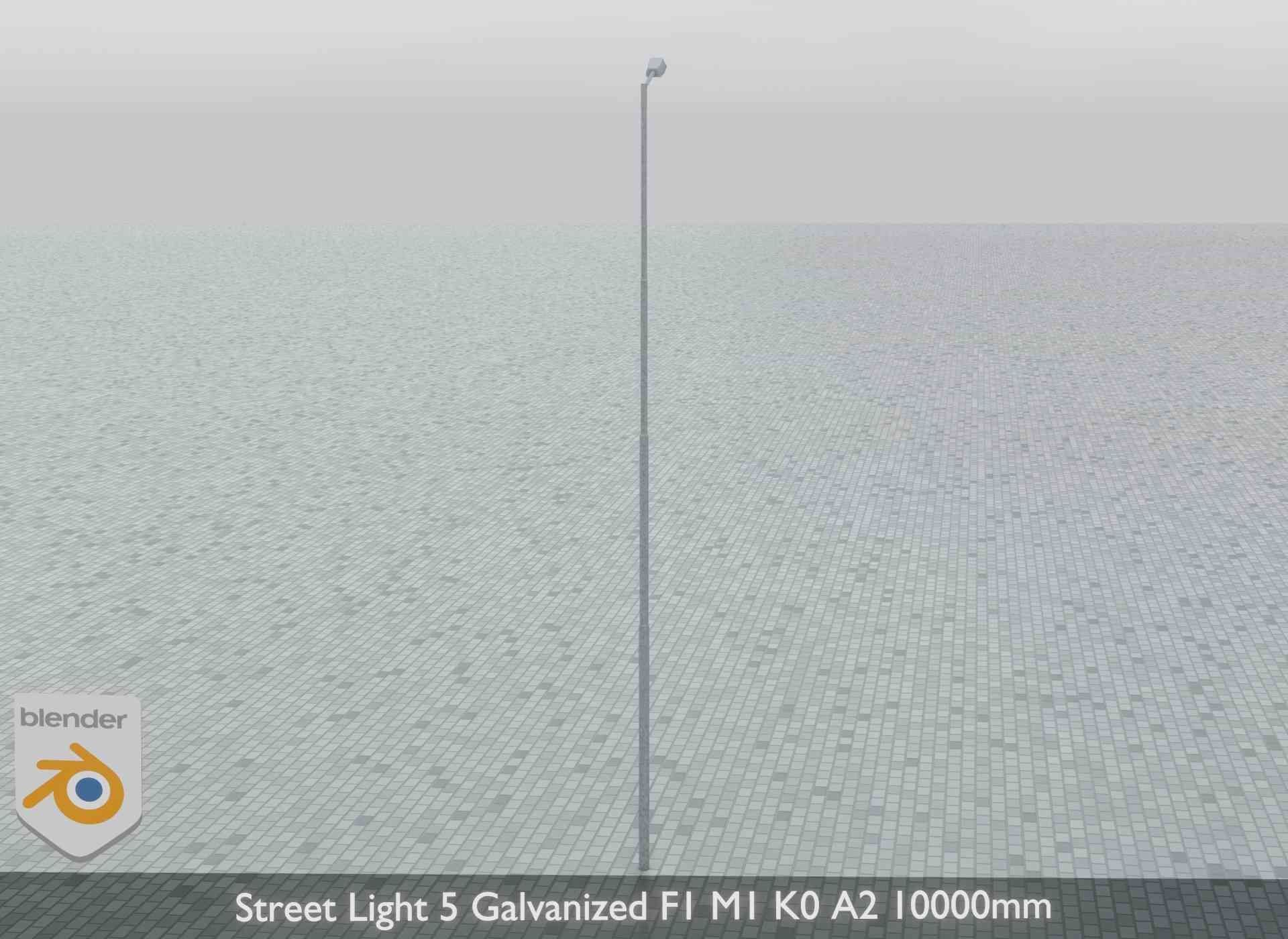 Street Light 5 Galvanized F1 M1 K0 A2 10000mm Low-poly 3D model_7