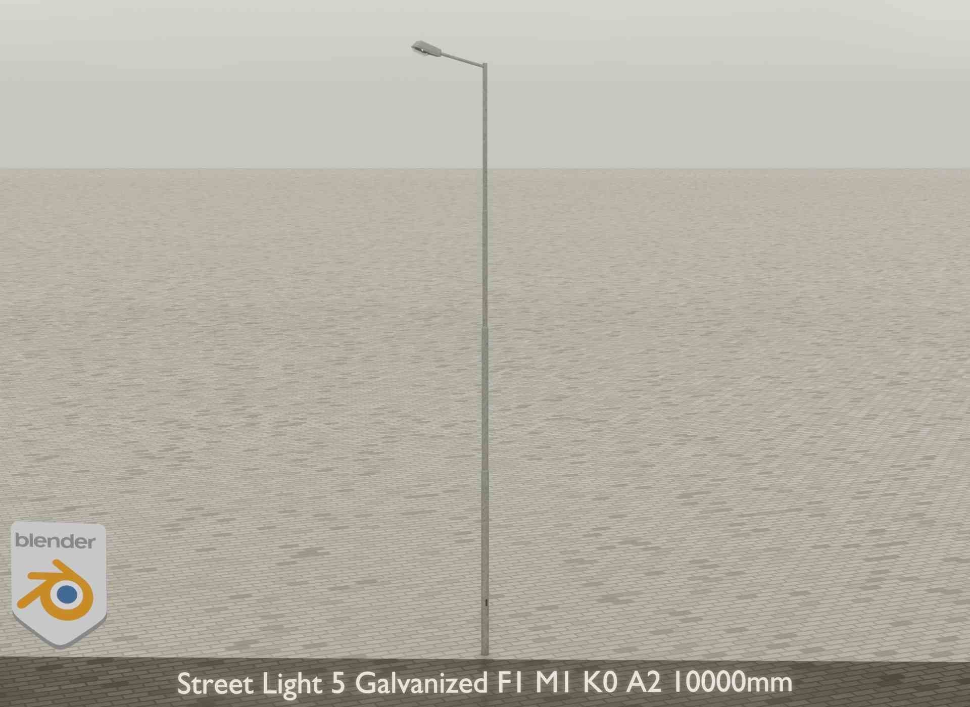 Street Light 5 Galvanized F1 M1 K0 A2 10000mm Low-poly 3D model_24