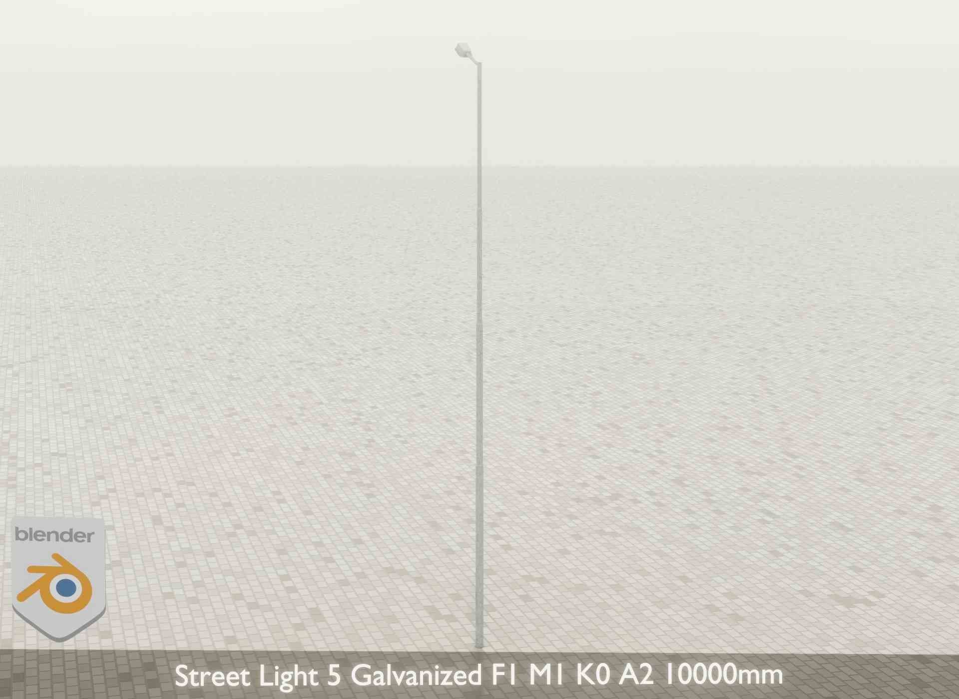 Street Light 5 Galvanized F1 M1 K0 A2 10000mm Low-poly 3D model_31