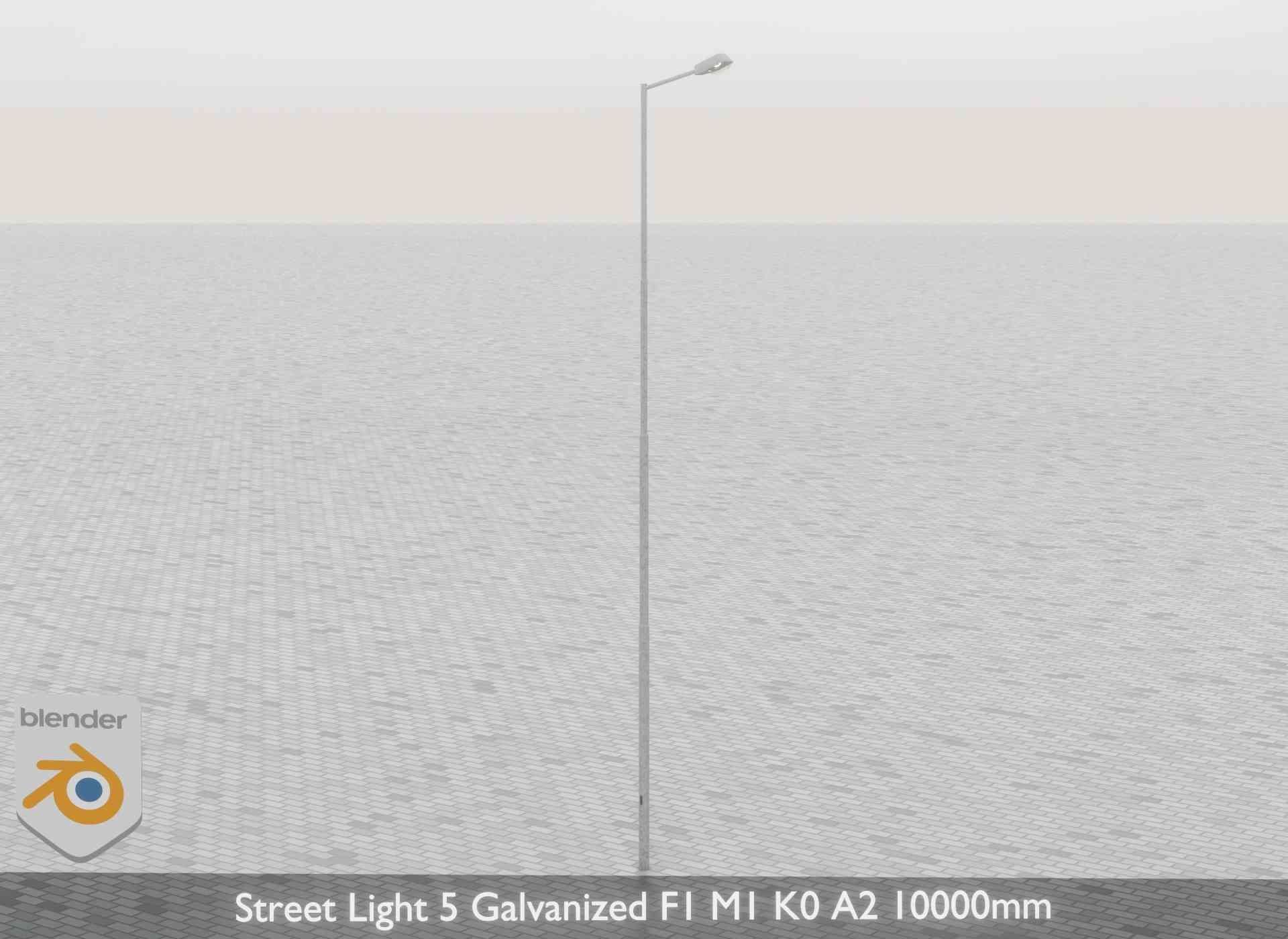 Street Light 5 Galvanized F1 M1 K0 A2 10000mm Low-poly 3D model_41