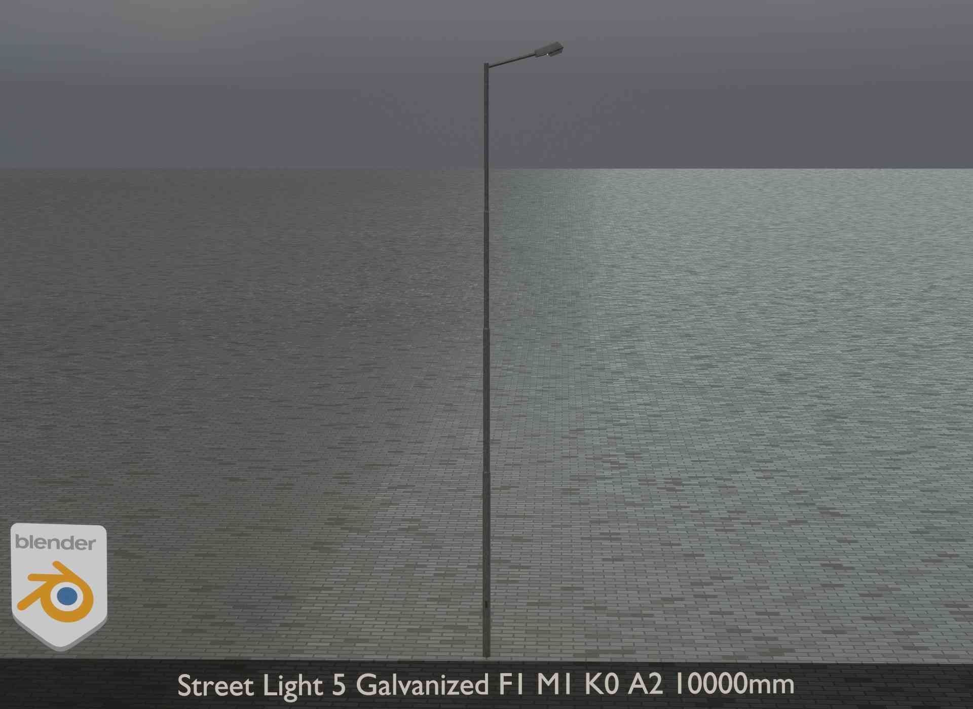 Street Light 5 Galvanized F1 M1 K0 A2 10000mm Low-poly 3D model_13