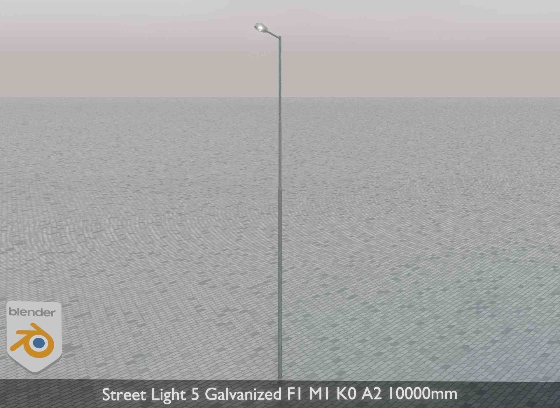 Street Light 5 Galvanized F1 M1 K0 A2 10000mm Low-poly 3D model_47