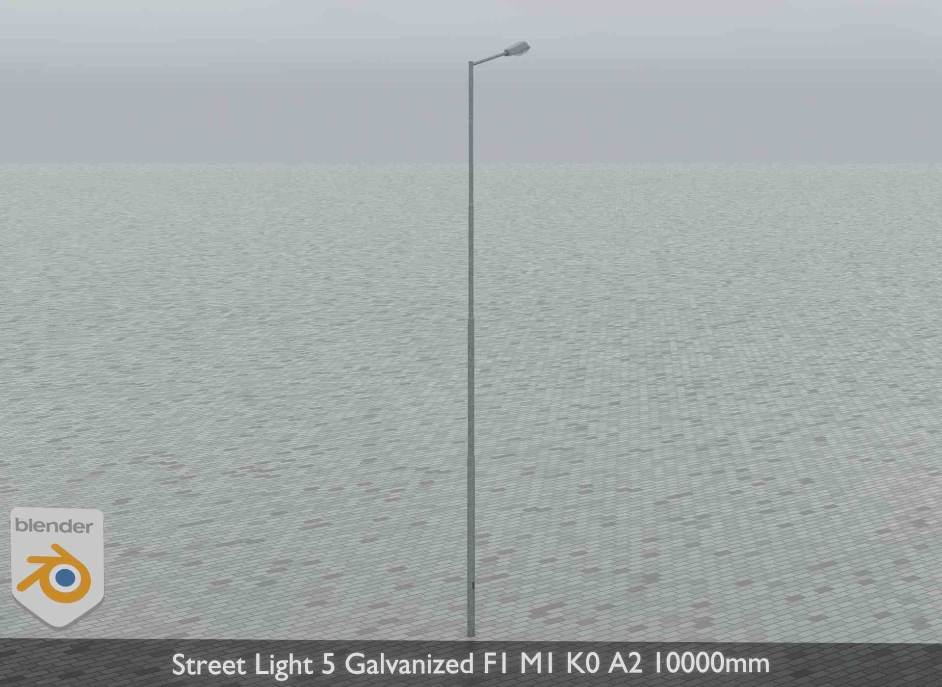Street Light 5 Galvanized F1 M1 K0 A2 10000mm Low-poly 3D model_10