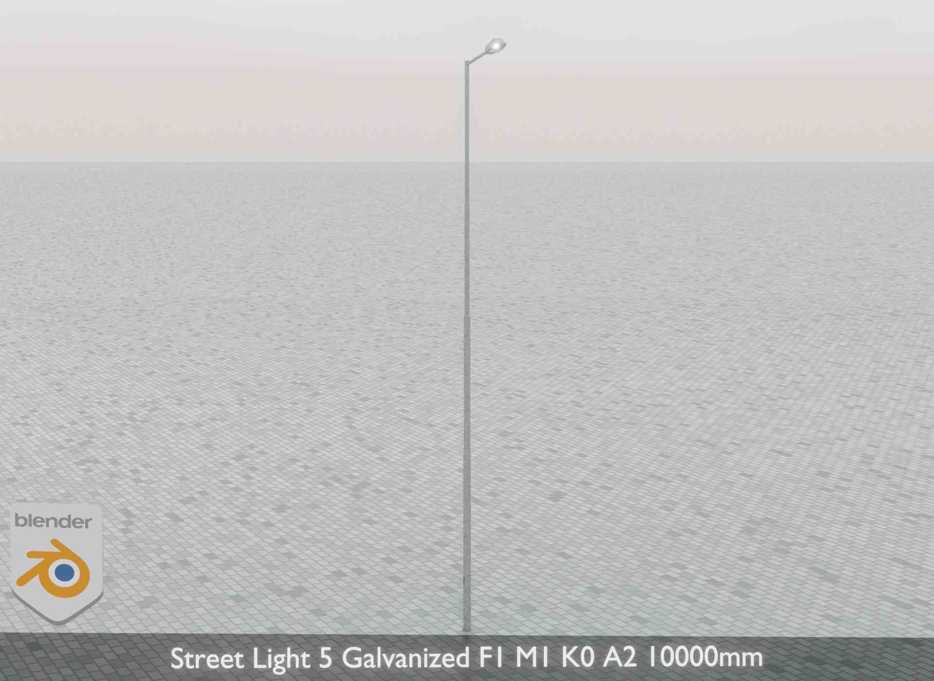 Street Light 5 Galvanized F1 M1 K0 A2 10000mm Low-poly 3D model_43