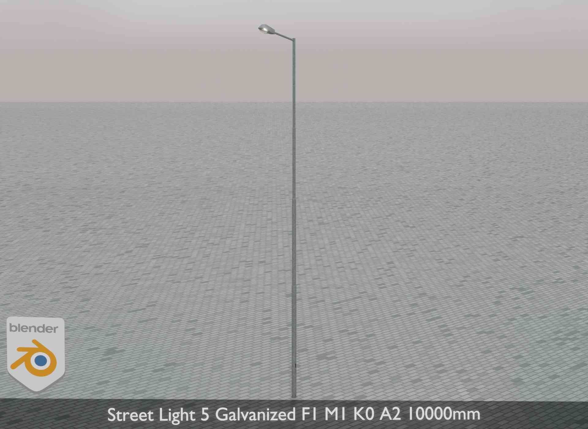 Street Light 5 Galvanized F1 M1 K0 A2 10000mm Low-poly 3D model_48