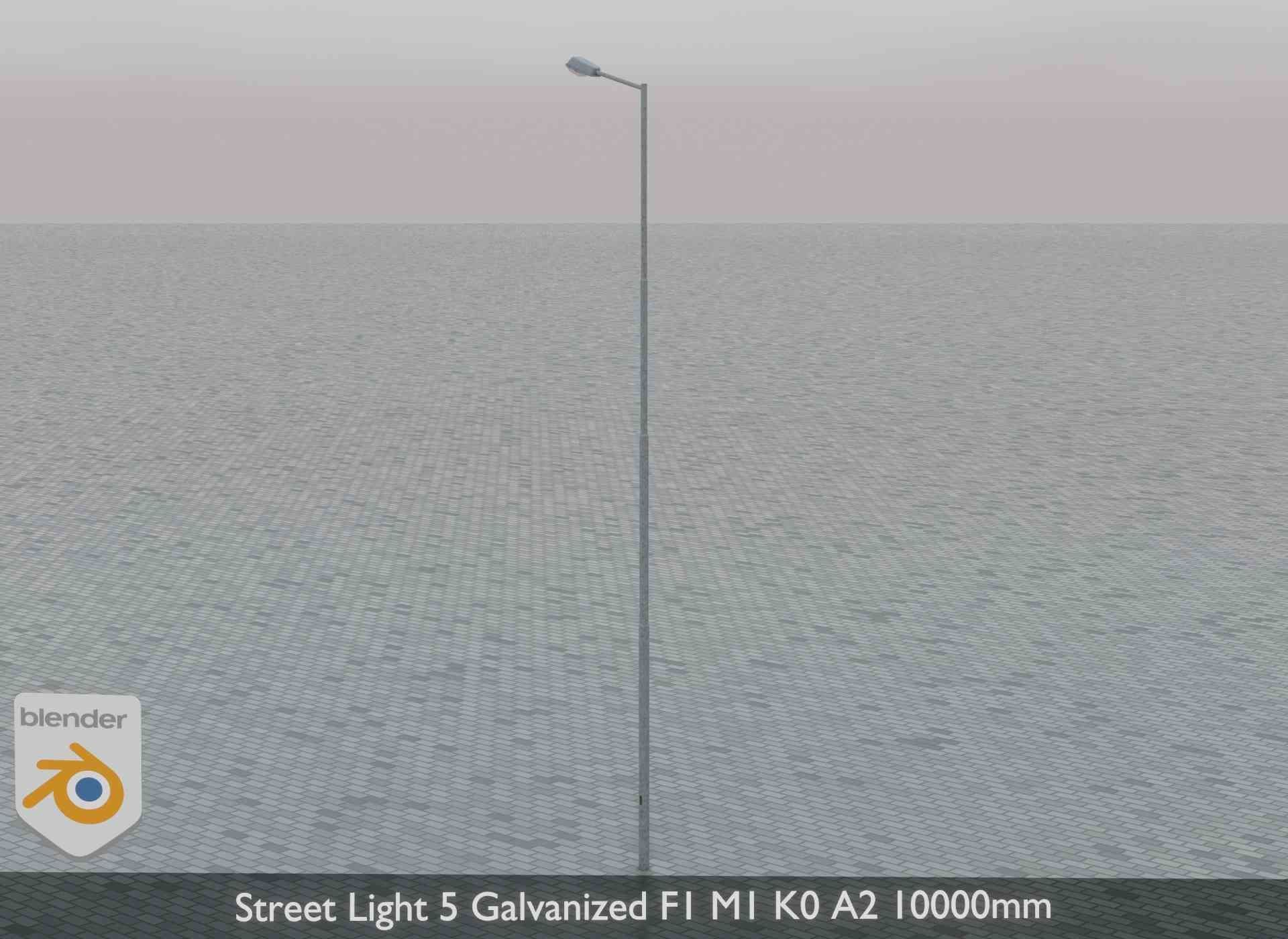 Street Light 5 Galvanized F1 M1 K0 A2 10000mm Low-poly 3D model_3