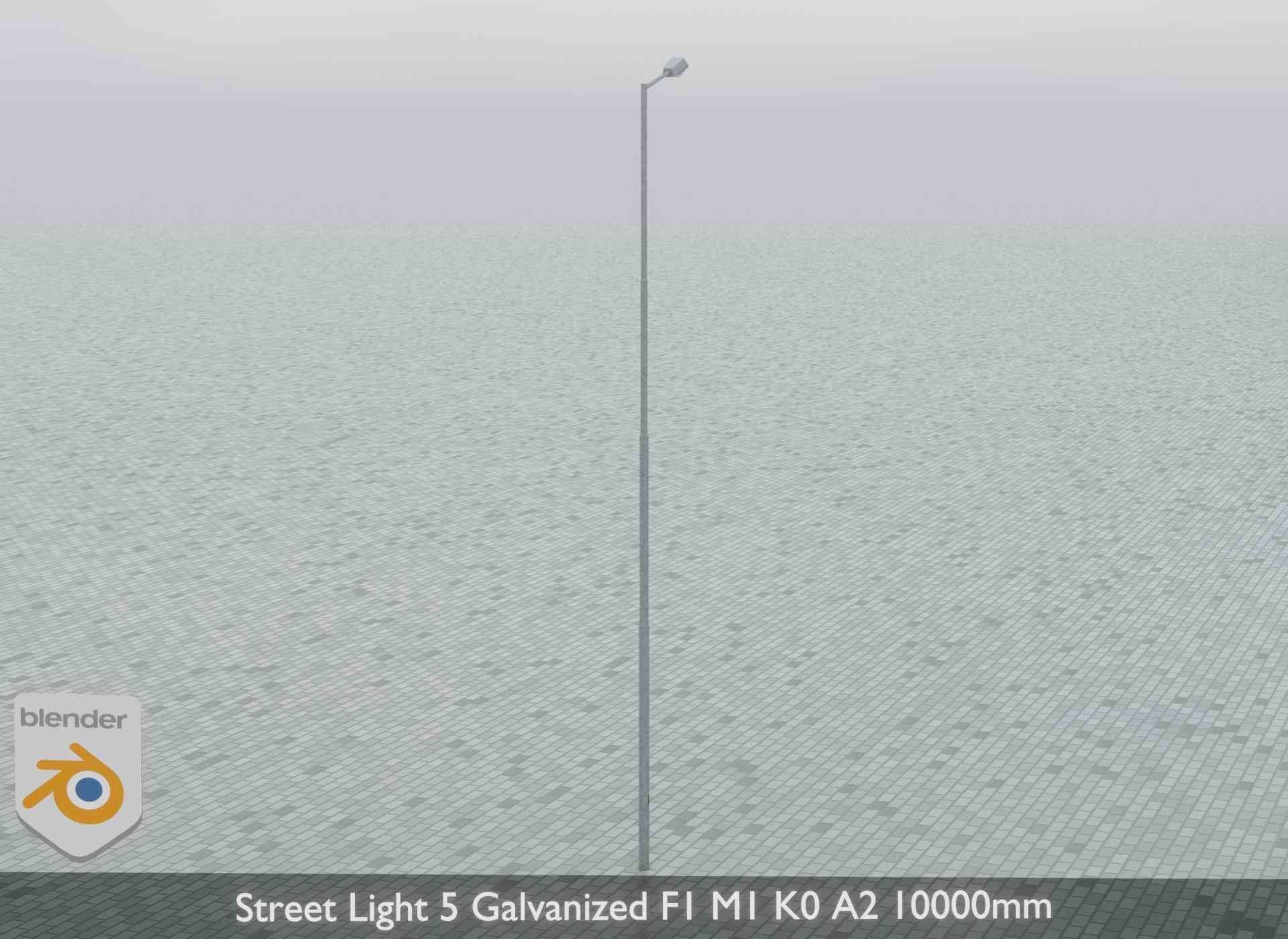 Street Light 5 Galvanized F1 M1 K0 A2 10000mm Low-poly 3D model_8