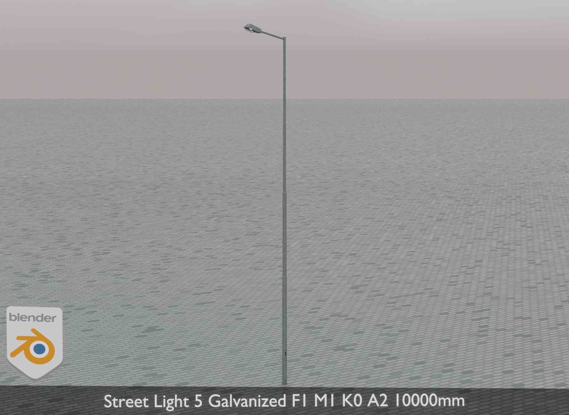 Street Light 5 Galvanized F1 M1 K0 A2 10000mm Low-poly 3D model_49