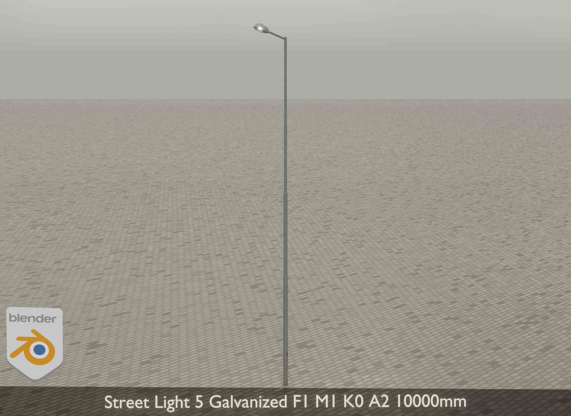 Street Light 5 Galvanized F1 M1 K0 A2 10000mm Low-poly 3D model_22