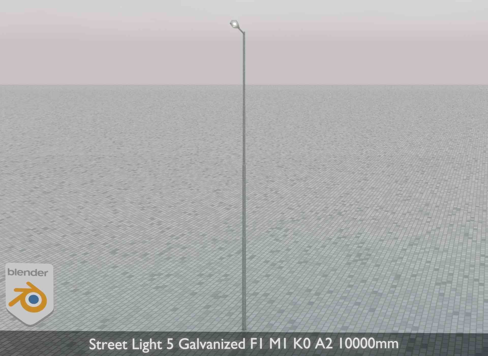 Street Light 5 Galvanized F1 M1 K0 A2 10000mm Low-poly 3D model_46