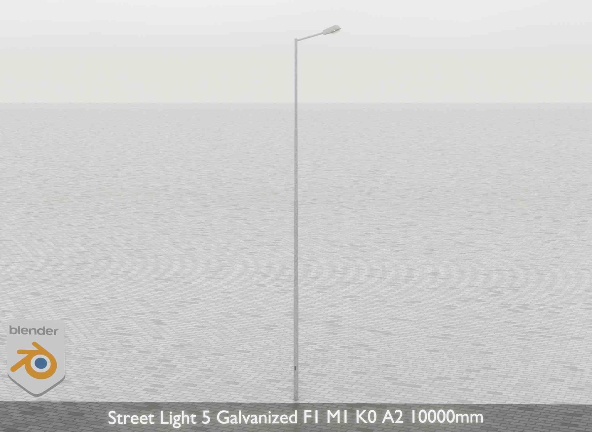 Street Light 5 Galvanized F1 M1 K0 A2 10000mm Low-poly 3D model_40