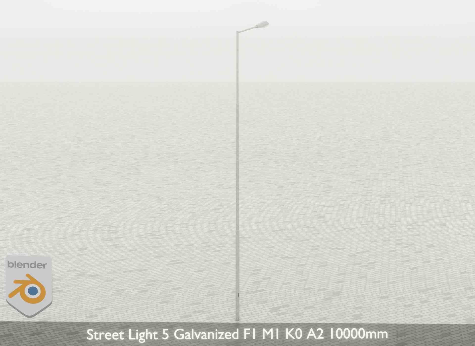 Street Light 5 Galvanized F1 M1 K0 A2 10000mm Low-poly 3D model_36