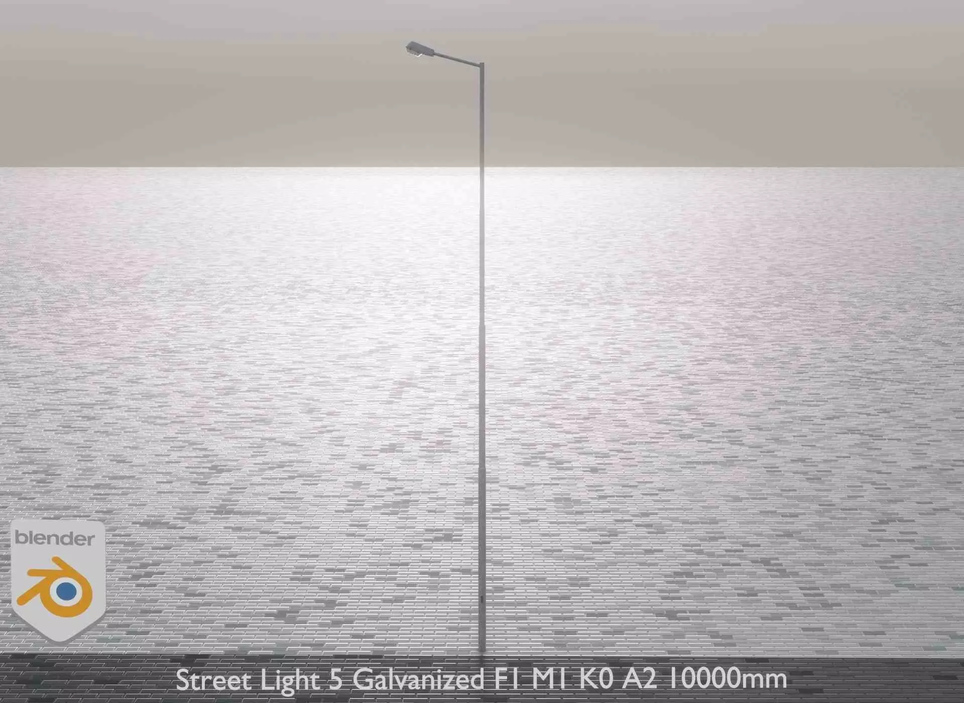 Street Light 5 Galvanized F1 M1 K0 A2 10000mm Low-poly 3D model_0