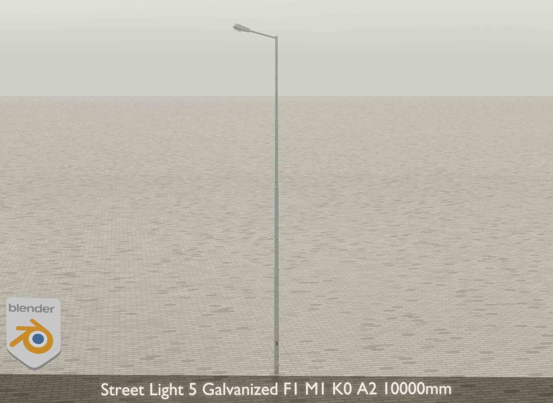 Street Light 5 Galvanized F1 M1 K0 A2 10000mm Low-poly 3D model_25
