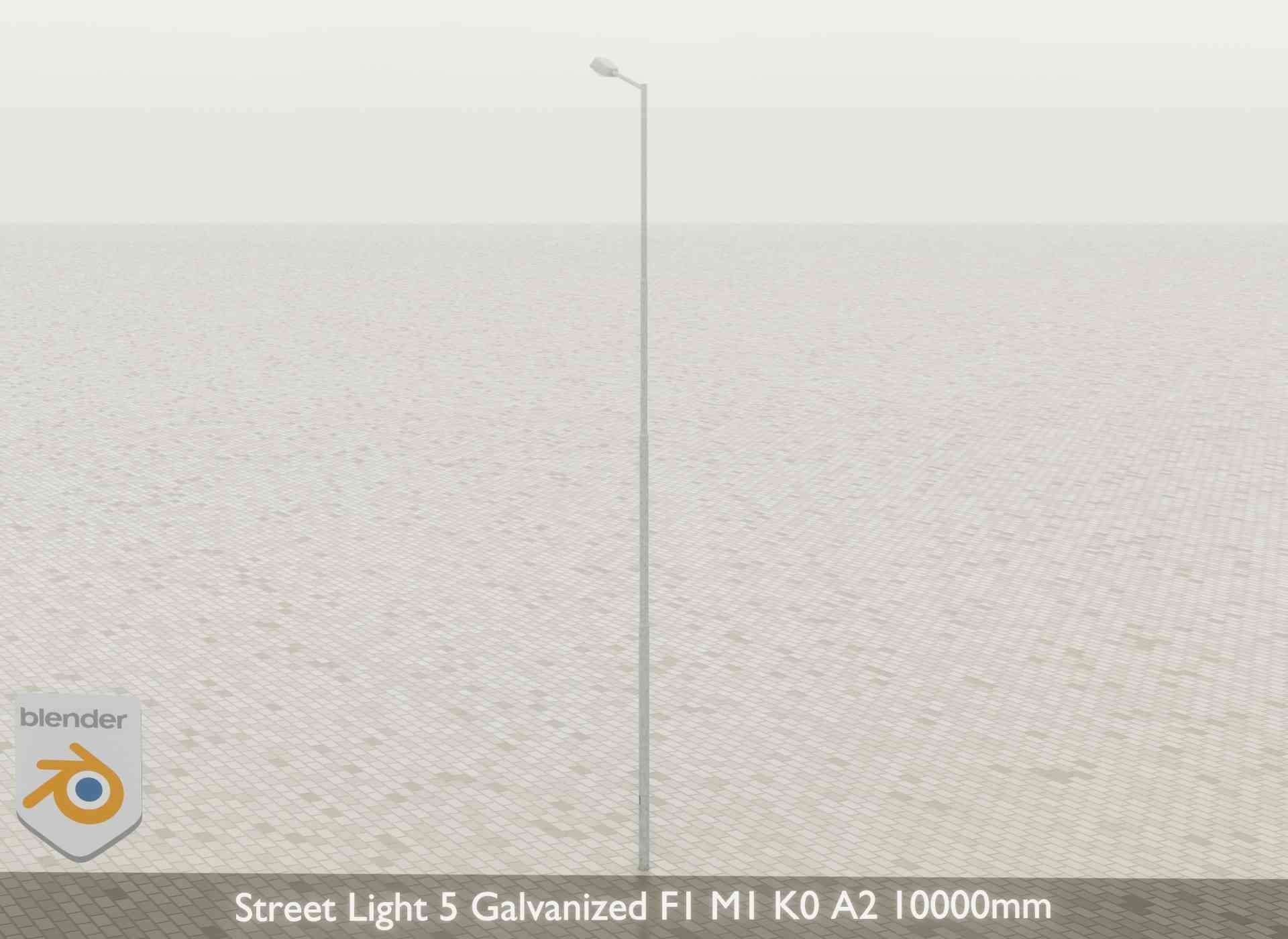 Street Light 5 Galvanized F1 M1 K0 A2 10000mm Low-poly 3D model_30