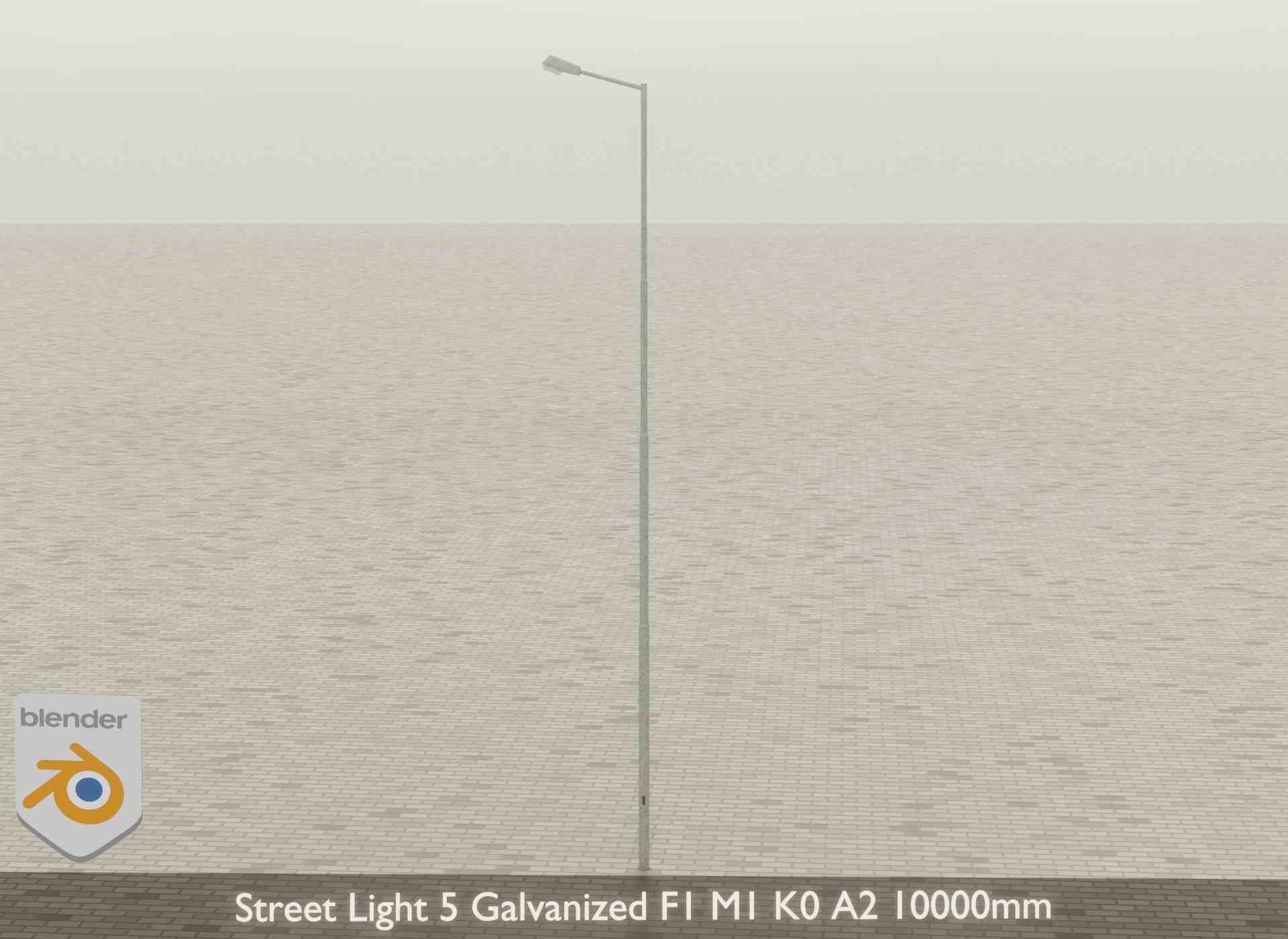 Street Light 5 Galvanized F1 M1 K0 A2 10000mm Low-poly 3D model_26