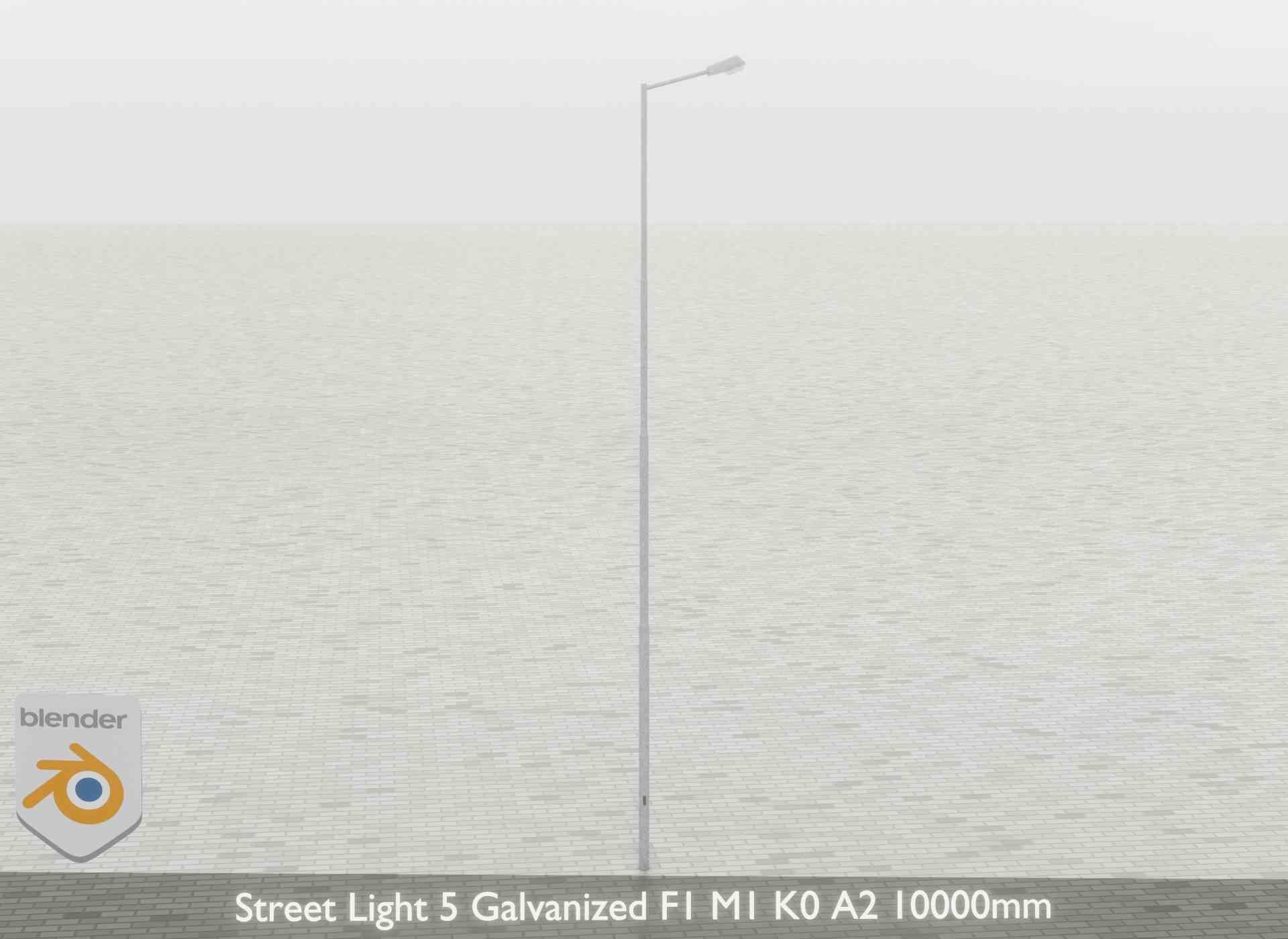 Street Light 5 Galvanized F1 M1 K0 A2 10000mm Low-poly 3D model_38