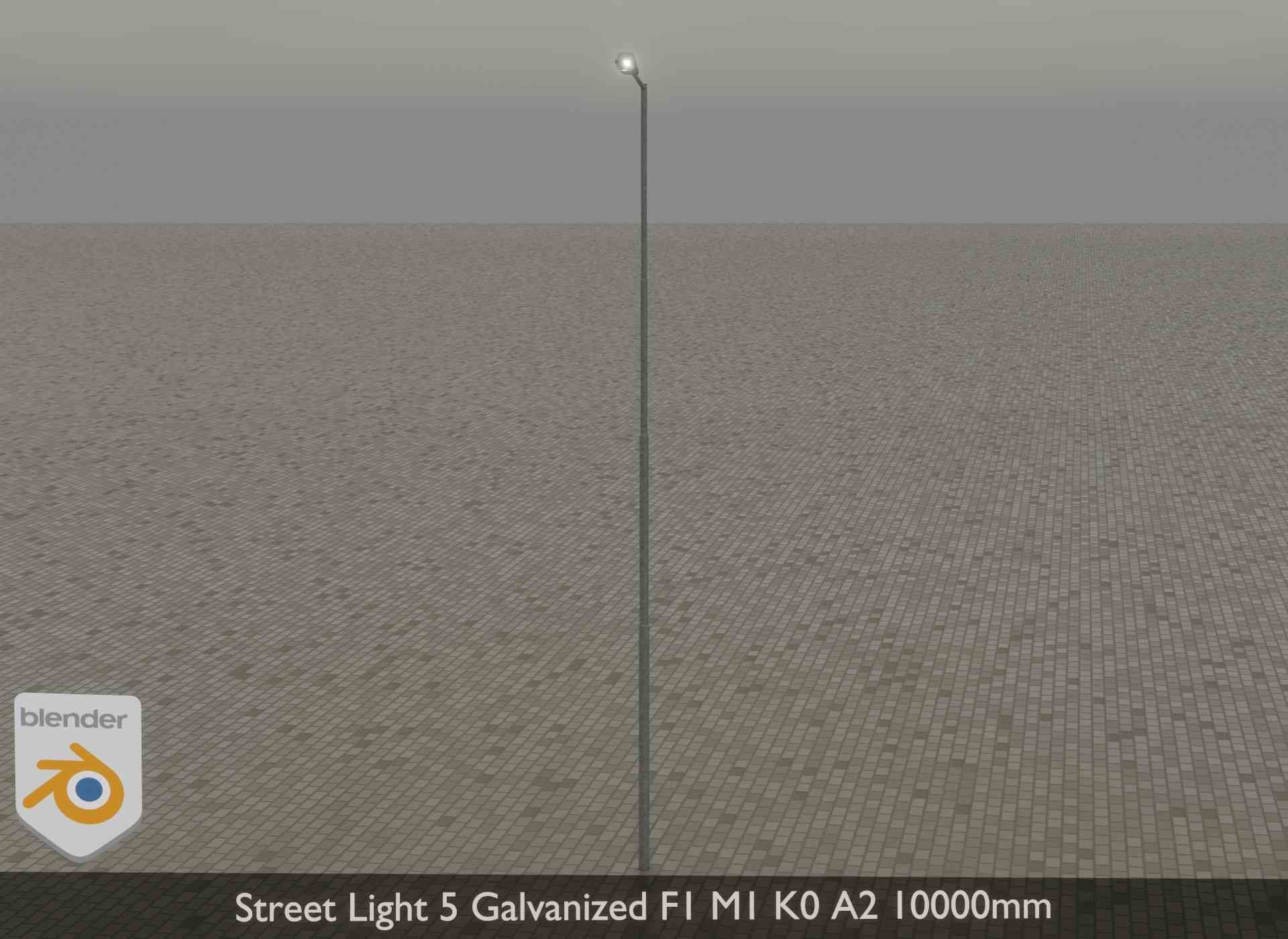 Street Light 5 Galvanized F1 M1 K0 A2 10000mm Low-poly 3D model_20