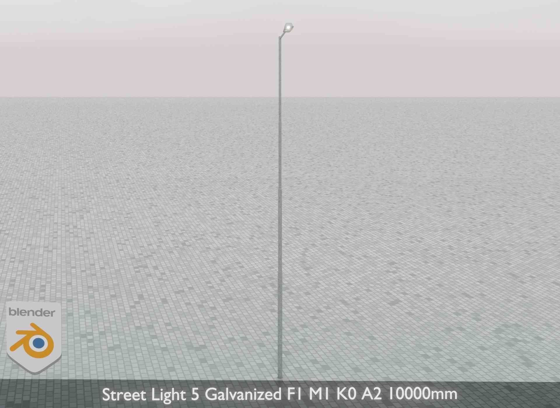 Street Light 5 Galvanized F1 M1 K0 A2 10000mm Low-poly 3D model_44