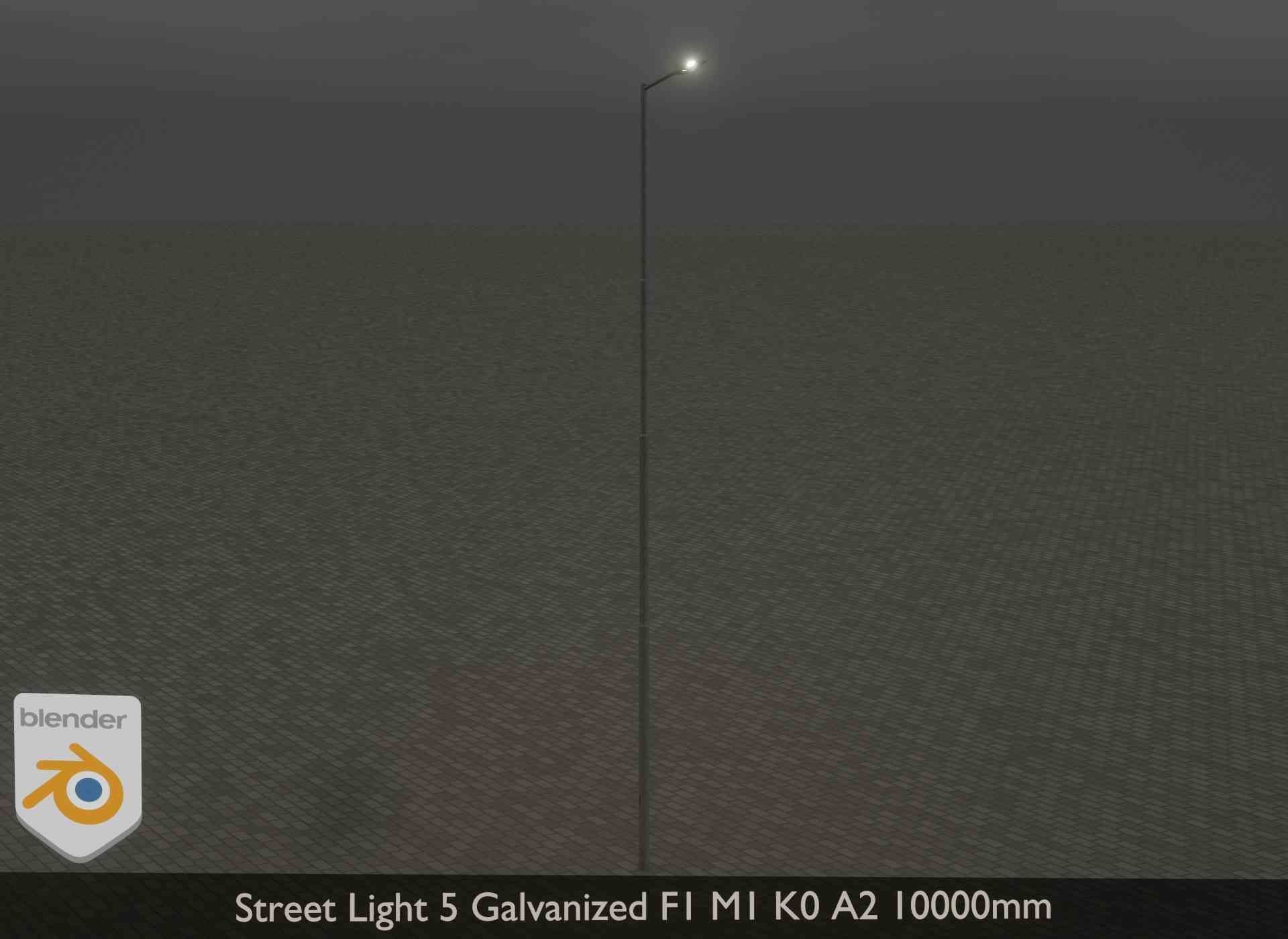 Street Light 5 Galvanized F1 M1 K0 A2 10000mm Low-poly 3D model_17