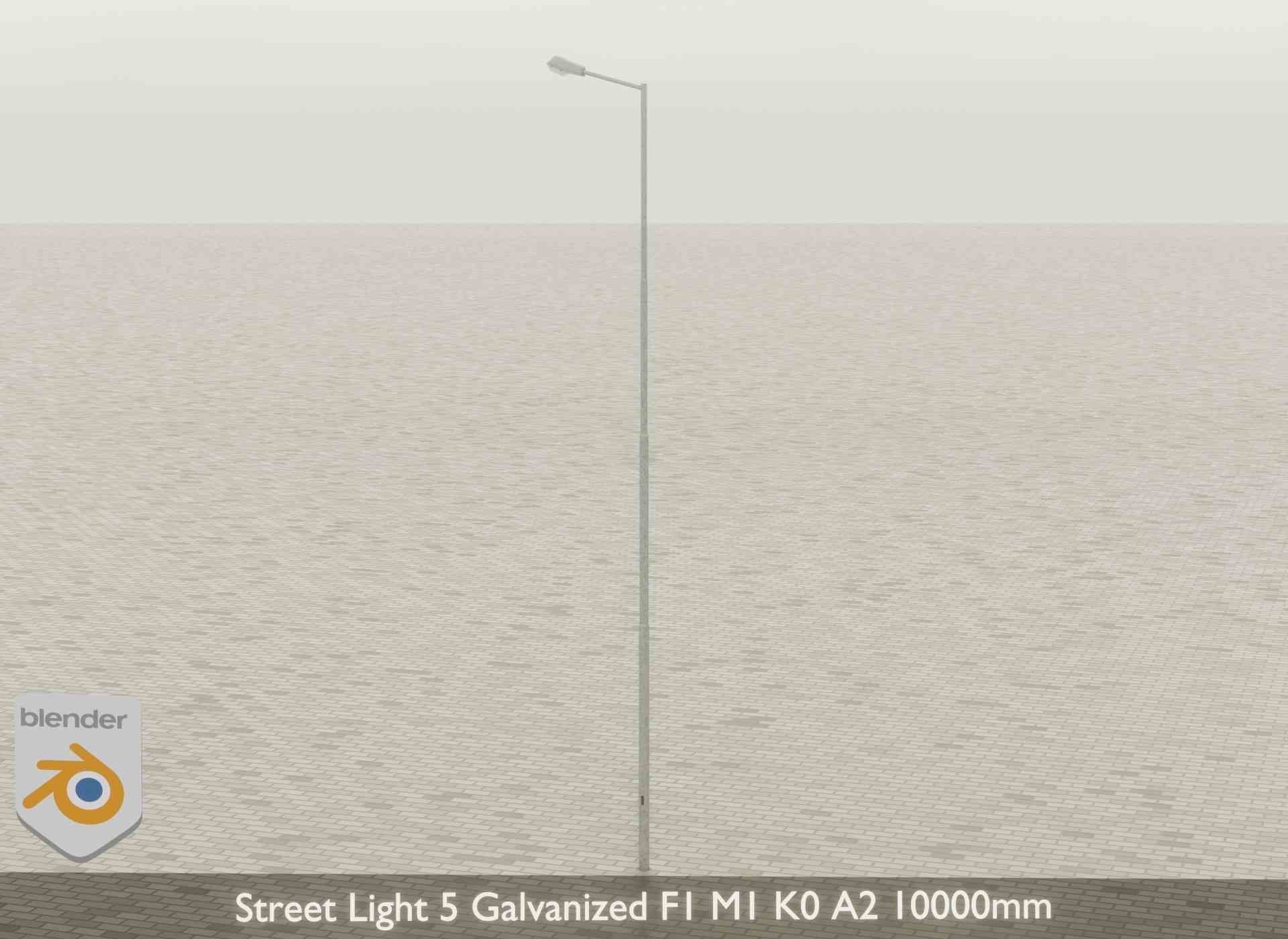 Street Light 5 Galvanized F1 M1 K0 A2 10000mm Low-poly 3D model_27